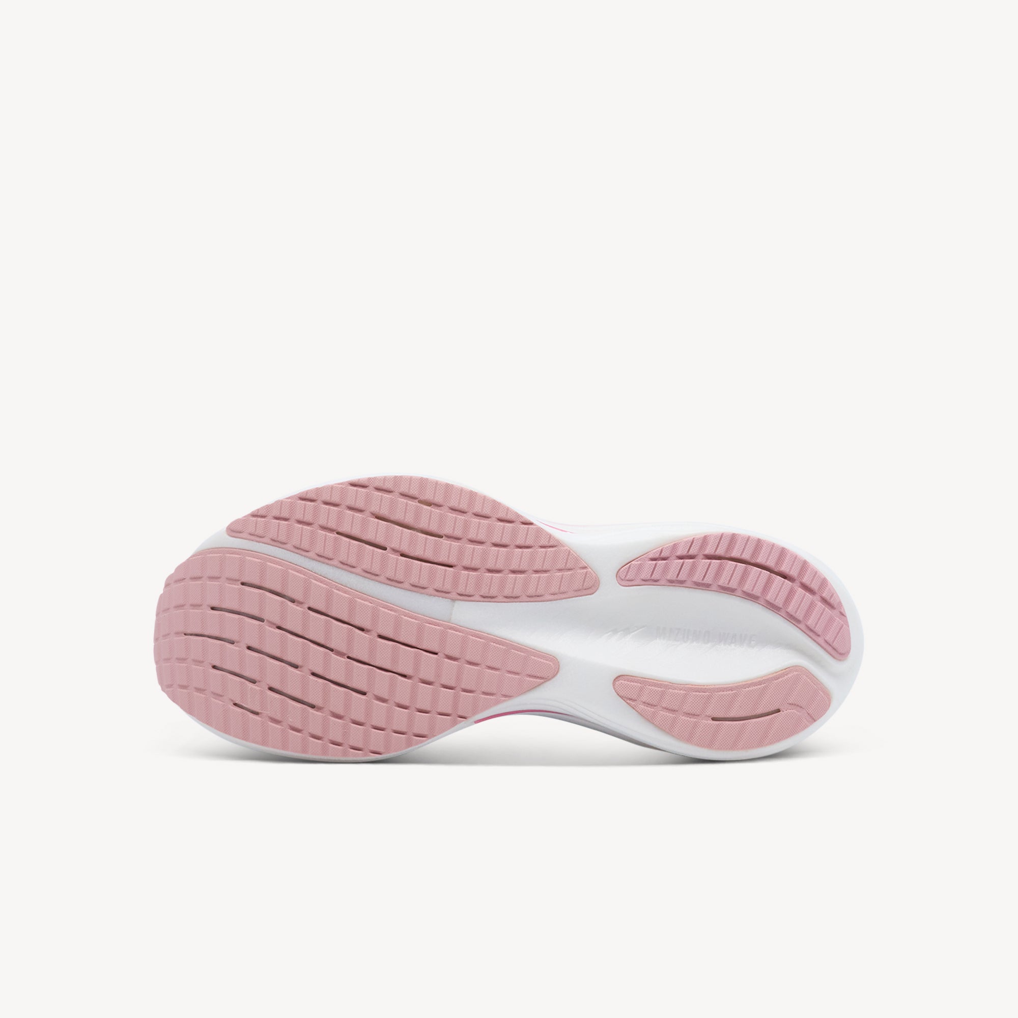 Outsole view of Mizuno Wave Rider 29. X10 carbon rubber outsole strategically placed in high-wear areas for superior durability and traction. Shop now at Profeet Footwear.