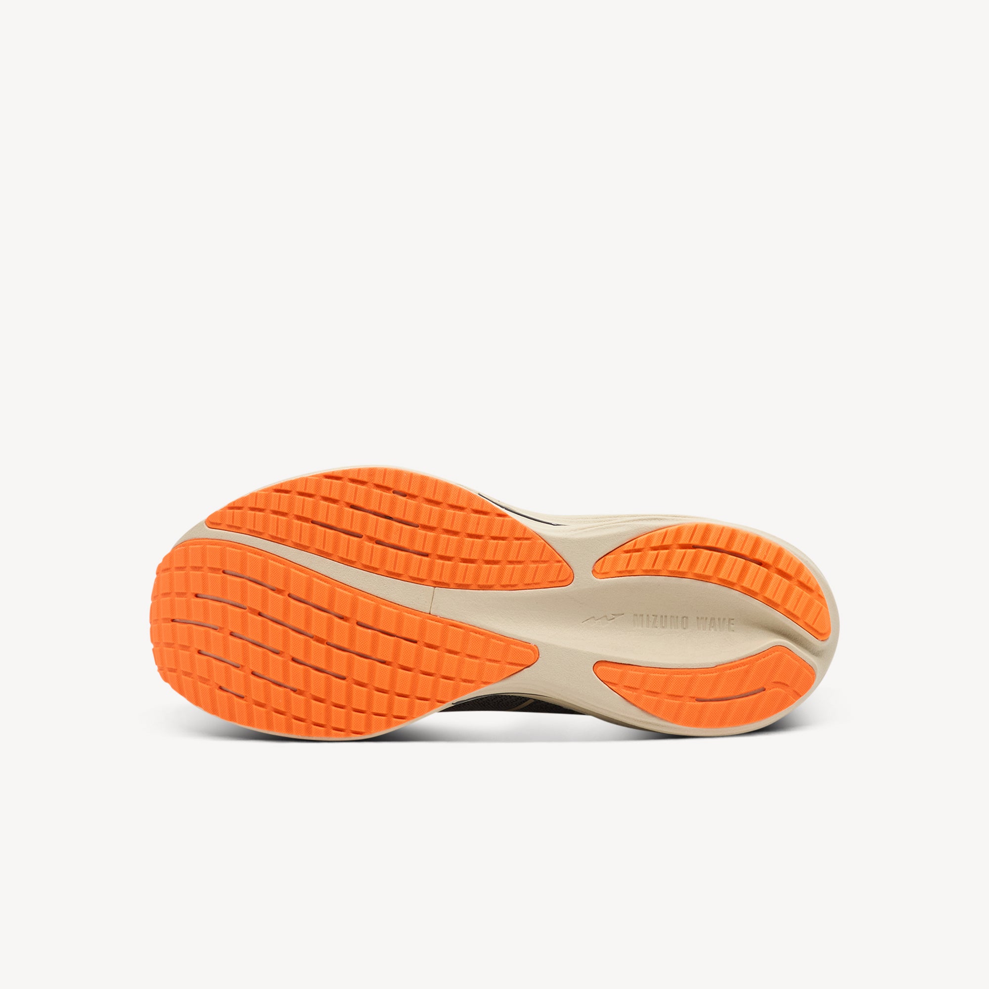 Outsole view of Mizuno Wave Rider 29. X10 carbon rubber outsole strategically placed for long-lasting durability and reliable traction. Shop now at Profeet Footwear.