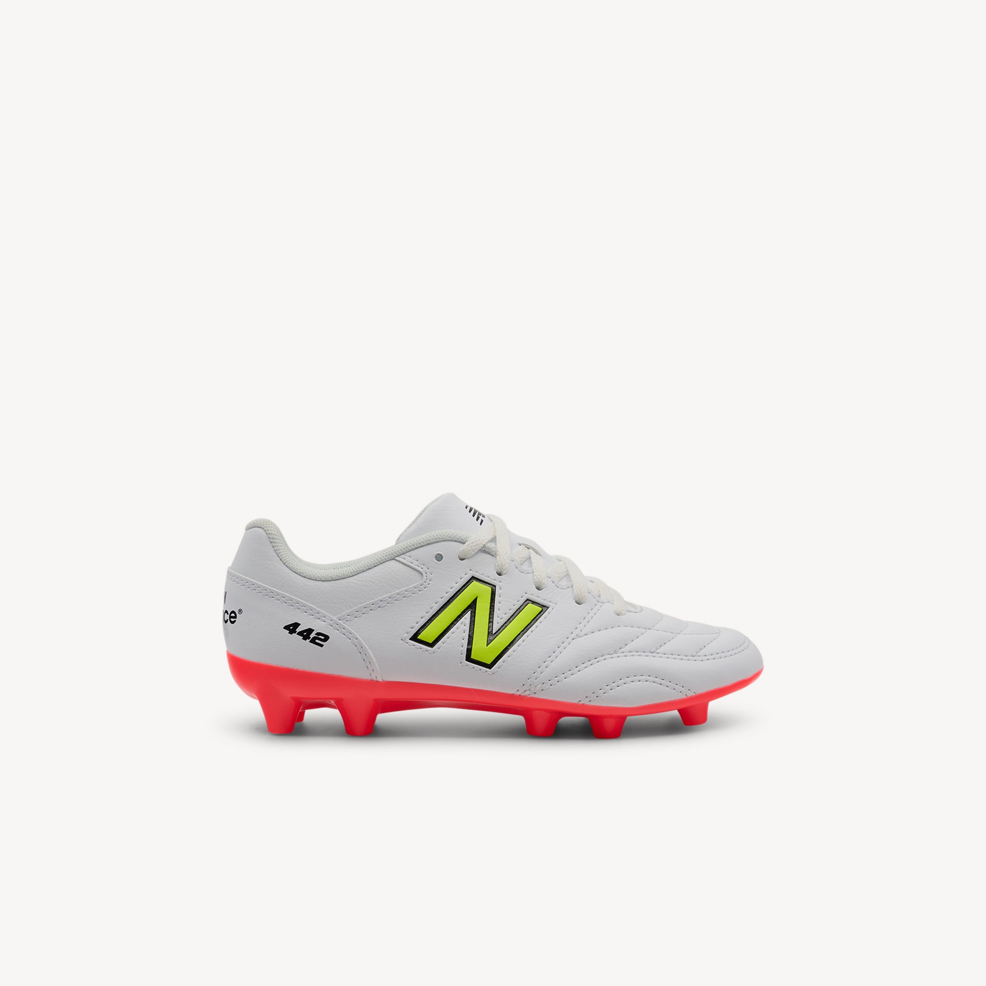 New Balance 442 v2 Academy Jnr White Energy Red Hi-lite Kids