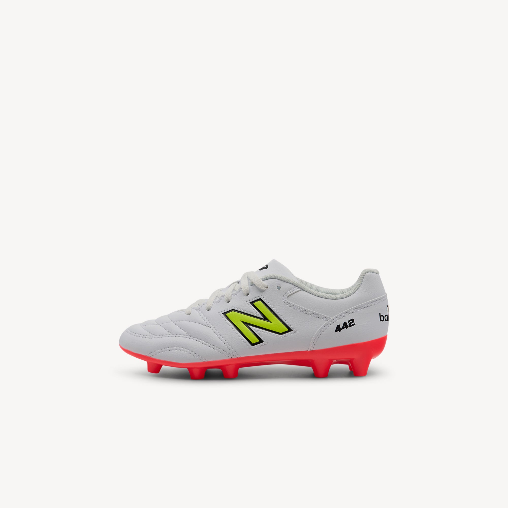 New Balance 442 v2 Academy Jnr White / Energy Red / Hi-lite Kids