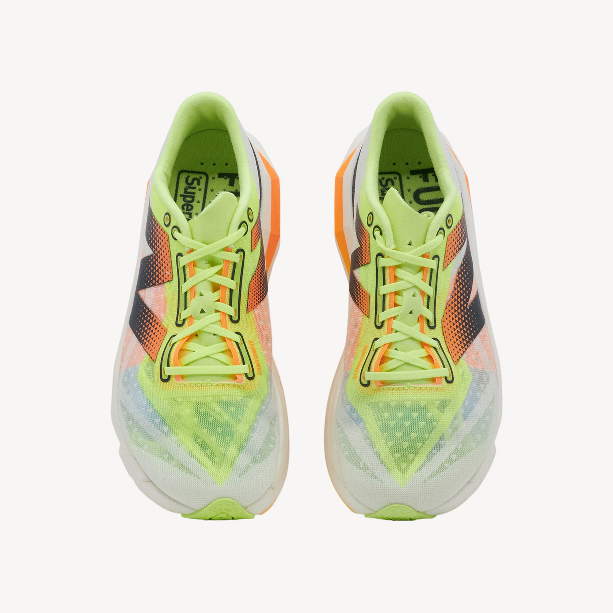 New Balance FuelCell SuperComp Elite v4 White Bleached Lime Glo Hot Mango Womens