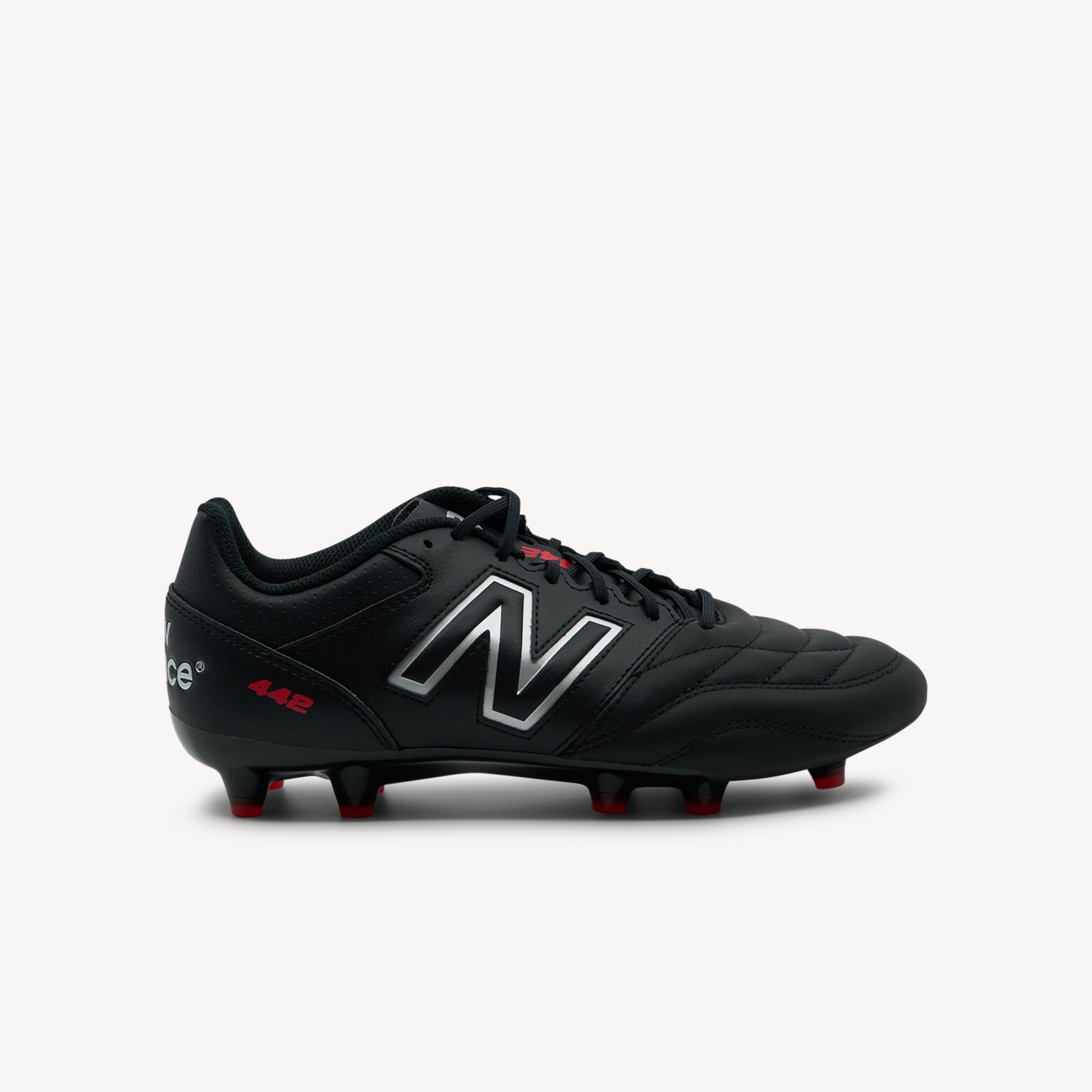 New Balance 442 Team FG V2 features traditional design and quality materials at Profeet Footwear. Affordable football boot for grassroots players. Shop now.