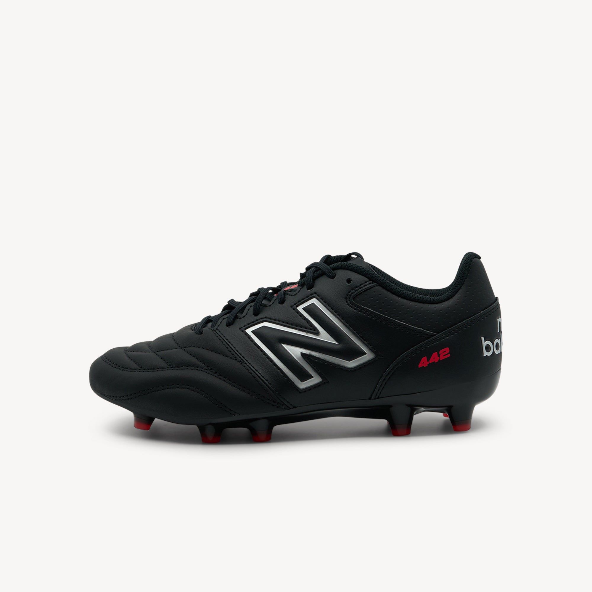 New Balance 442 Team FG V2 Black / Red Mens