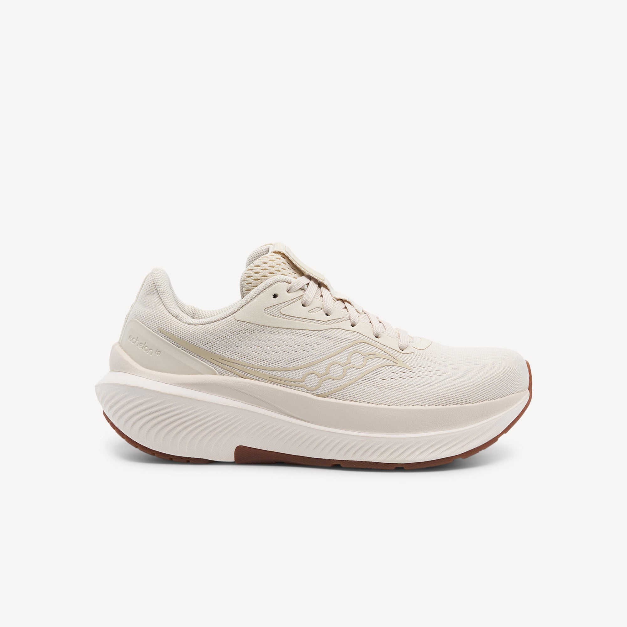 Saucony Echelon 10 features PWRRUN cushioning and straight-lasted design at Profeet Footwear. Supportive neutral trainer for wider feet and orthotics. Shop now.