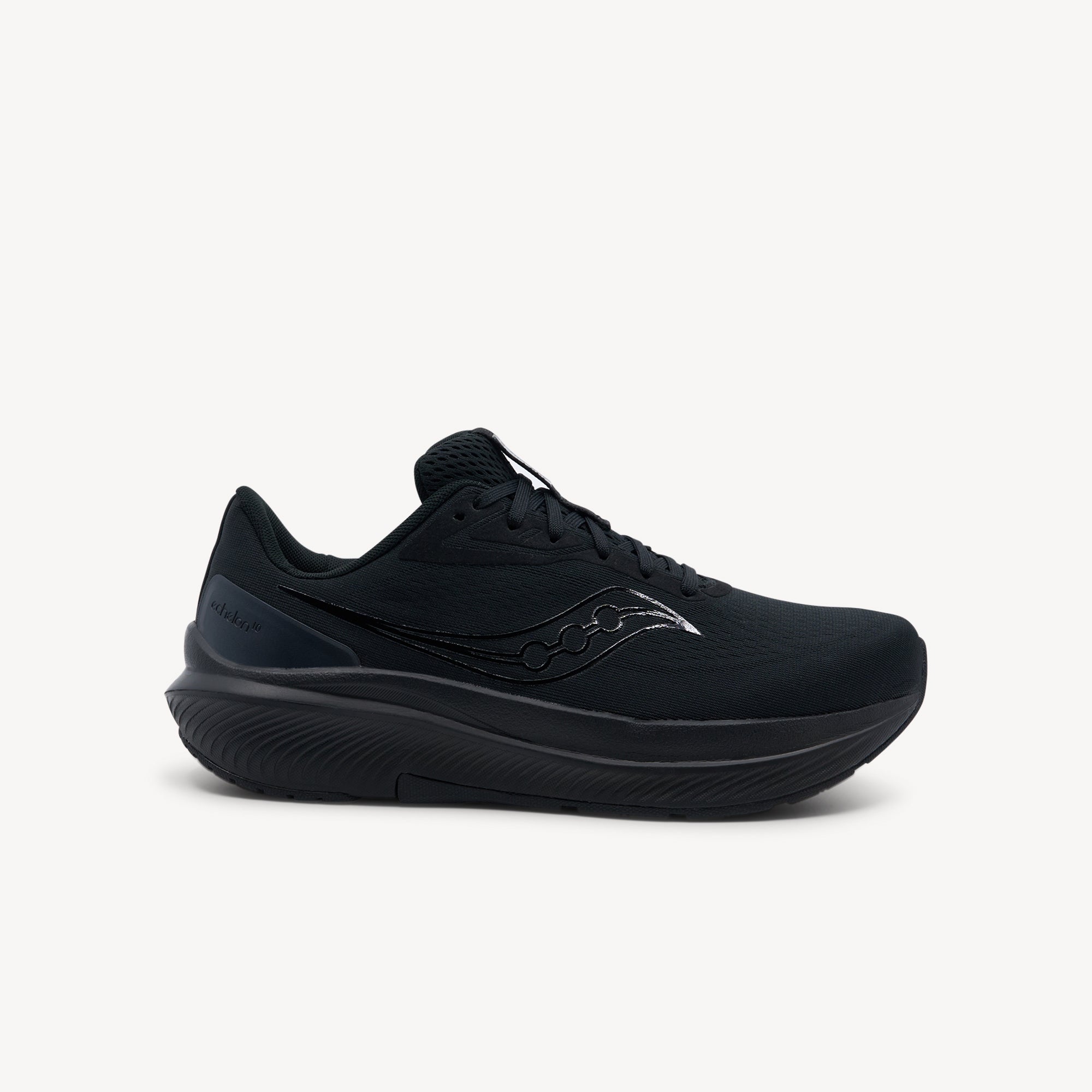 Saucony Echelon 10 Triple Black features PWRRUN cushioning at Profeet Footwear. Supportive neutral trainer for wider feet and all-day comfort. Shop now.