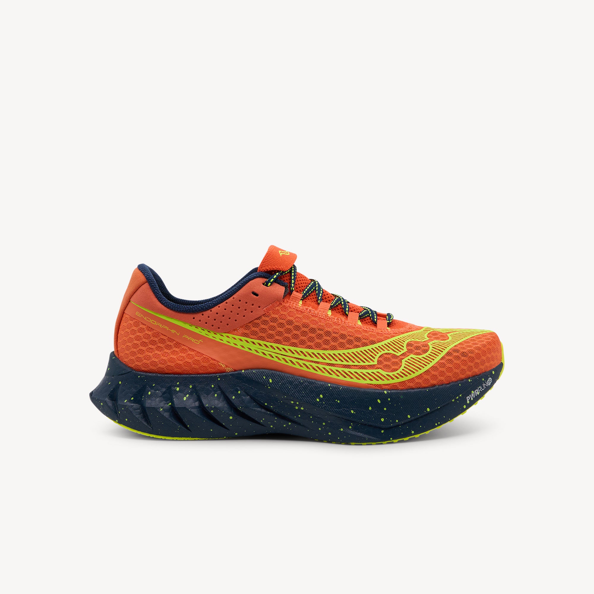 Saucony Endorphin Pro 4 features carbon plate and dual-foam midsole at Profeet Footwear. Premium marathon racing shoe for competitive runners seeking speed. Shop now.