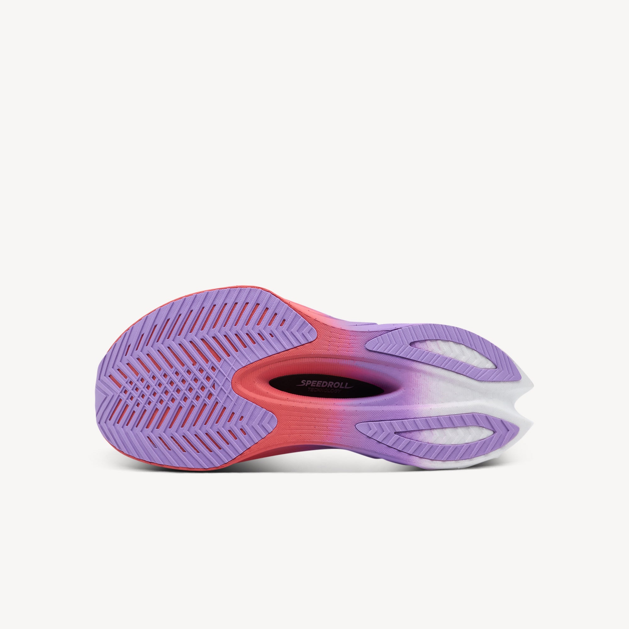 Outsole view of Saucony Endorphin Pro 4. Lattice-Designed Outsole incorporates strategic XT-900 carbon rubber coverage with innovative lattice pattern. Shop now at Profeet Footwear.