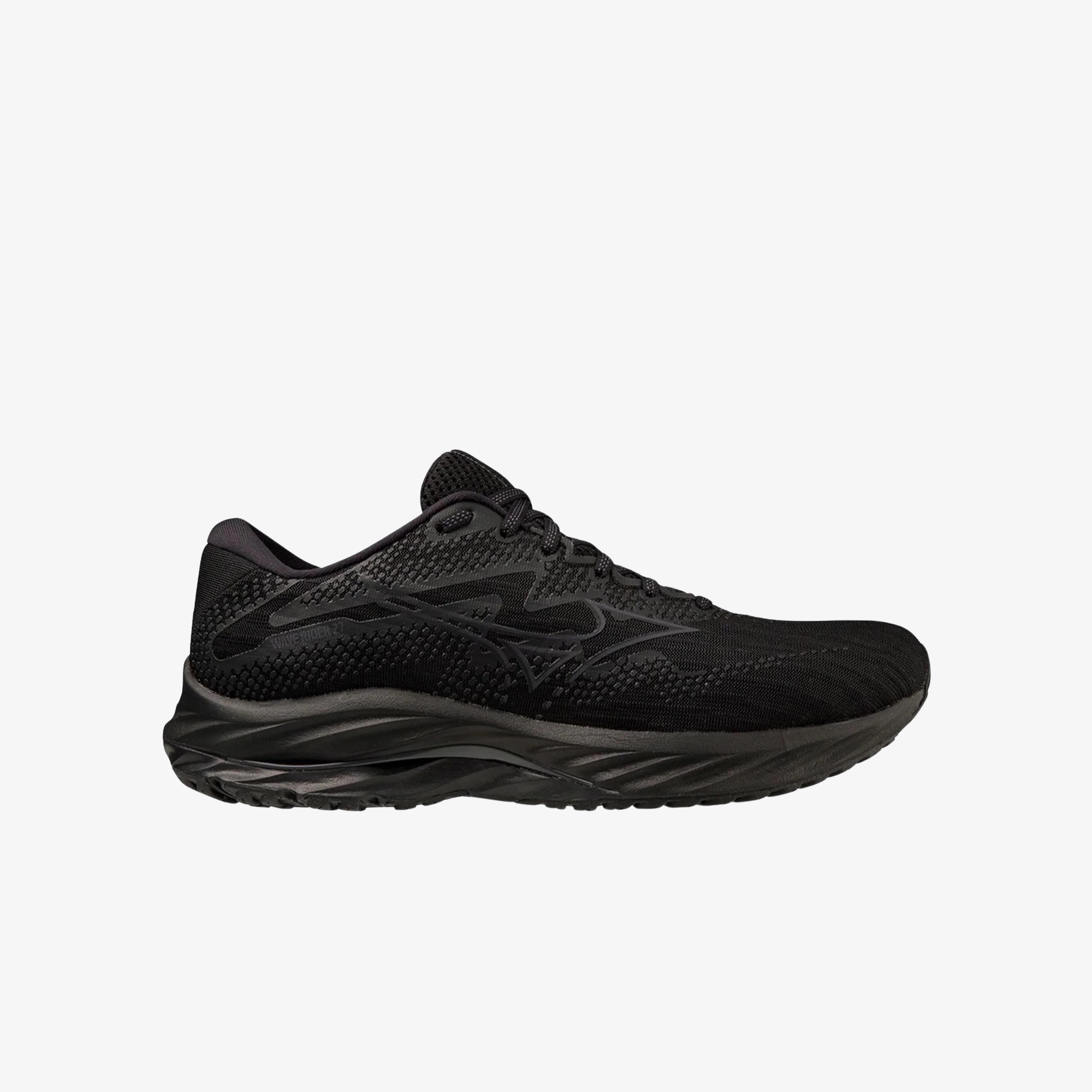 【FINALSALE】SINGLE RIDERS(mens)-Black- Mizuno Wave Rider 27 Black / Ebony / Black Mens