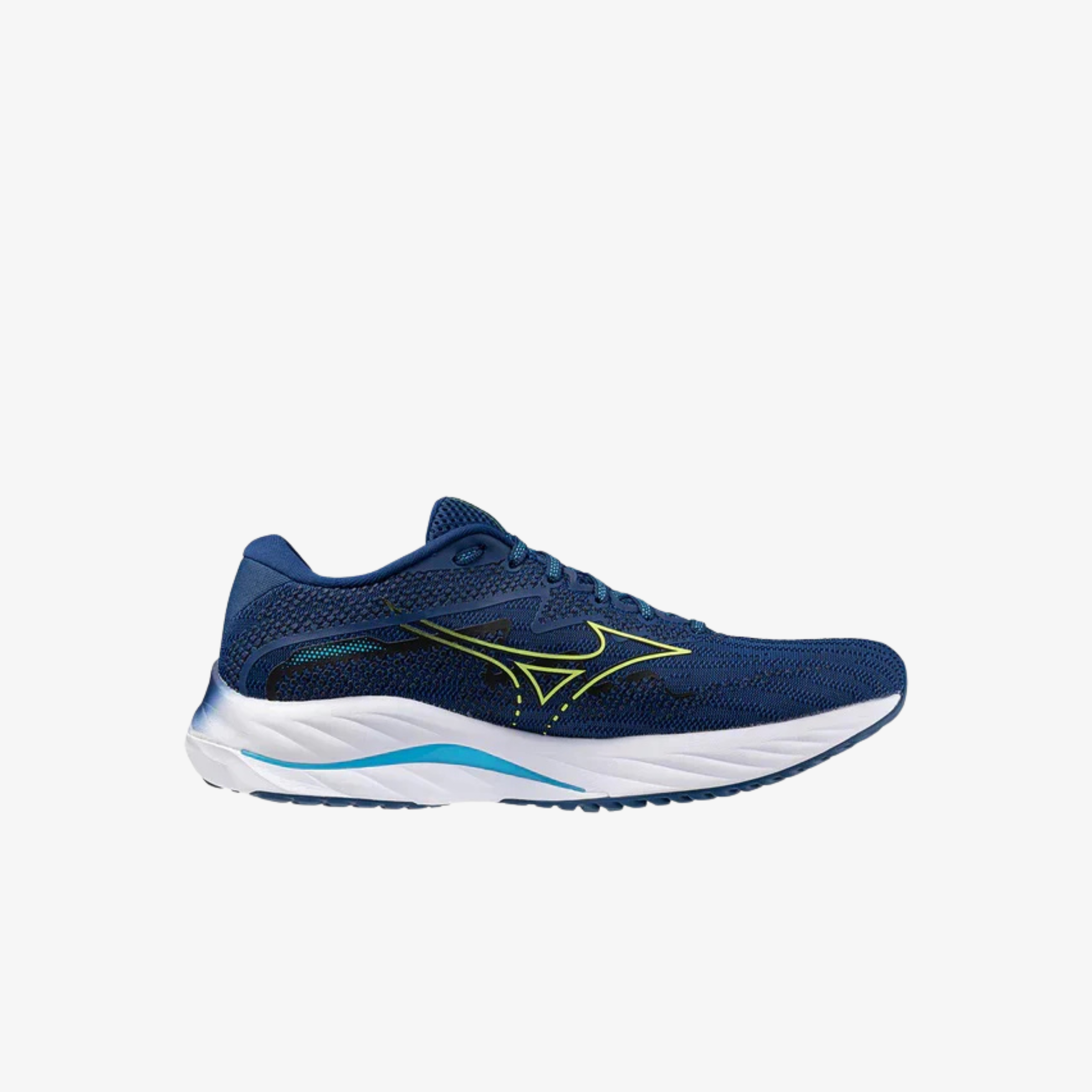 Mizuno Wave Rider 27 Navy Peony / Sharp Green / Swim Cap Mens