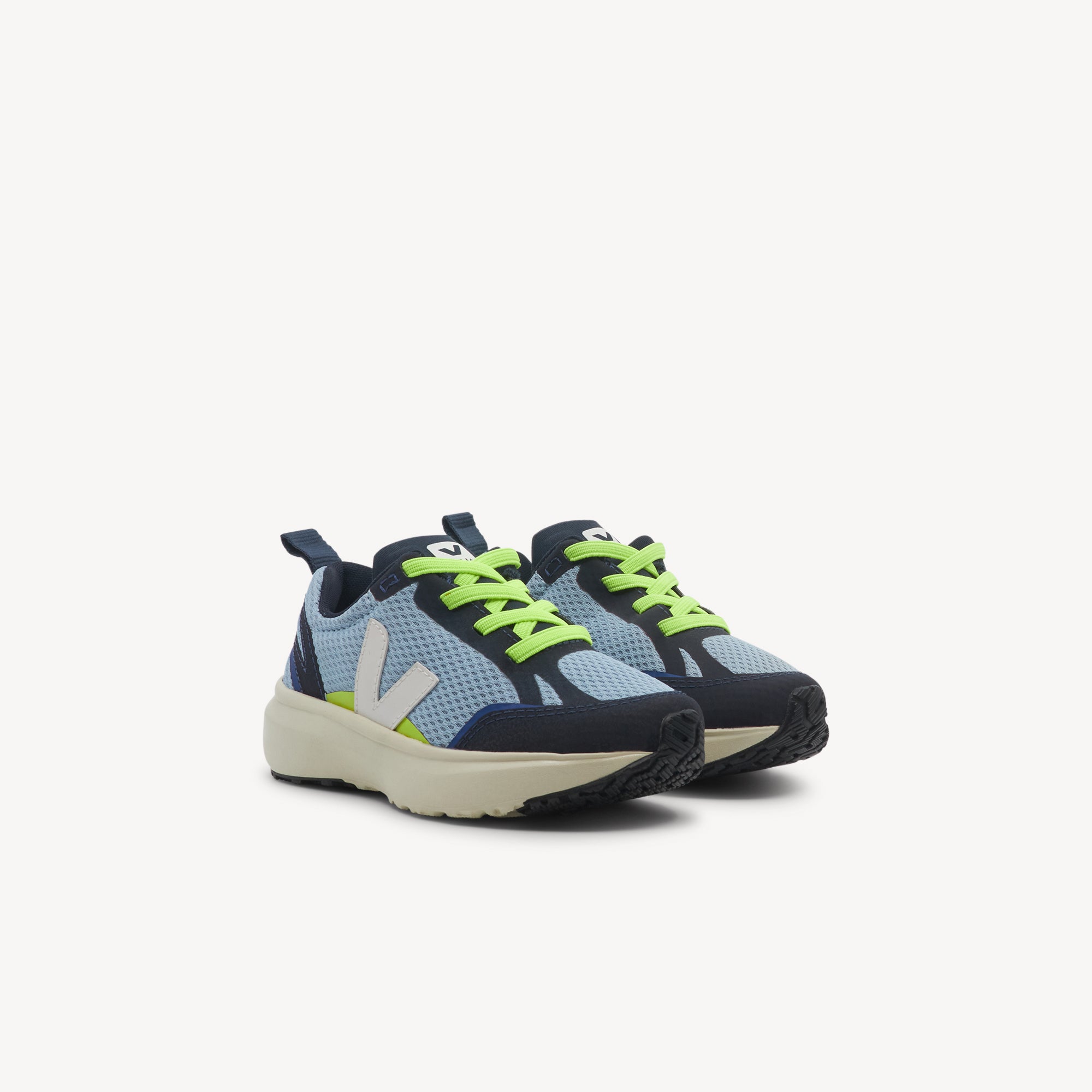 Veja Canary Elastic Laces Alveomesh Steel / White Kids
