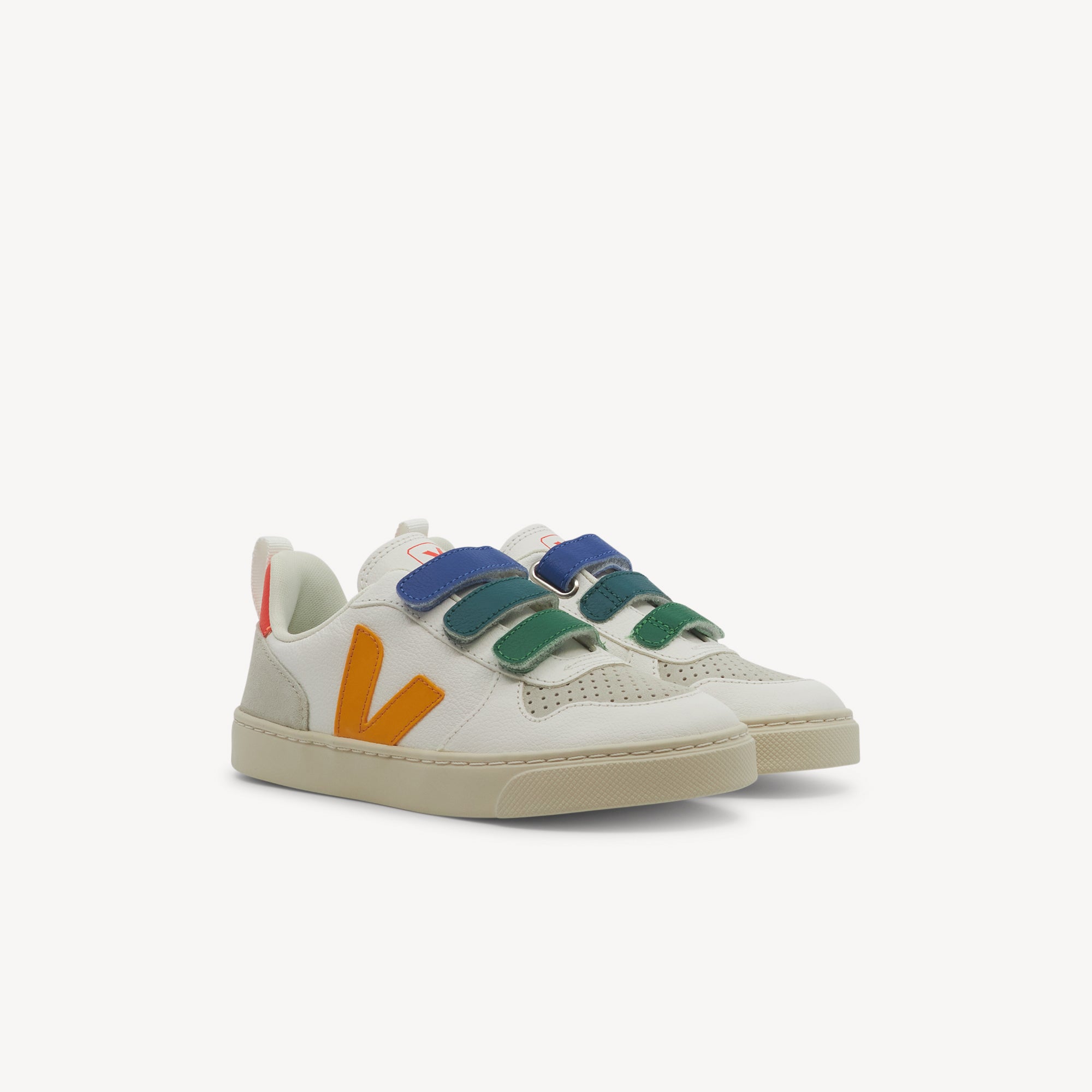 Veja V-10 Chromefree Leather Multico / Extra White / Ouro Kids