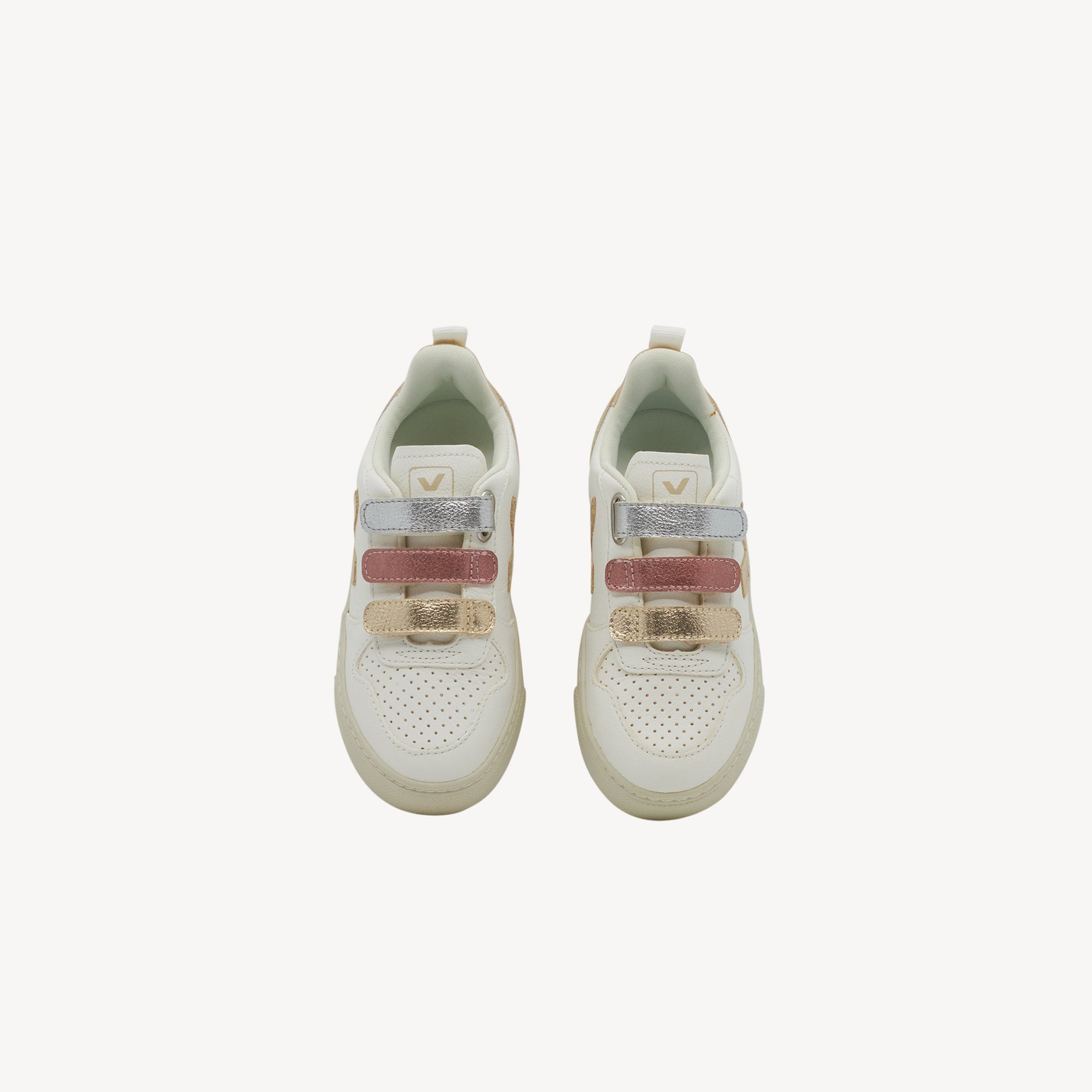 Veja V-10 Chromefree Leather Multico / Extra White / Shiny Kids