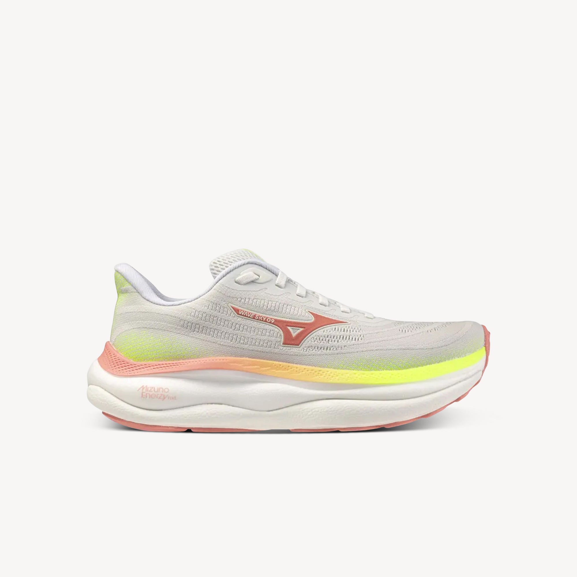 Mizuno Wave Sky 9 White / Desert Flower / Lime Pulp Womens