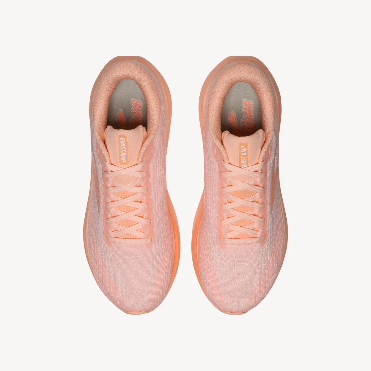 Top view of Brooks Ghost Amp Pink/Pink/Fuchsia women's – DNA HYPE foam and SpringRamp forefoot pop for energising road running. Shop now at ProFeet Footwear.