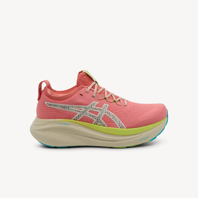 ASICS Gel Nimbus 27 TR Women's trail shoes at ProFeet. Maximum cushioning with trail-ready design, nature bathing colorway. Premium comfort with expert fitting. Shop now.