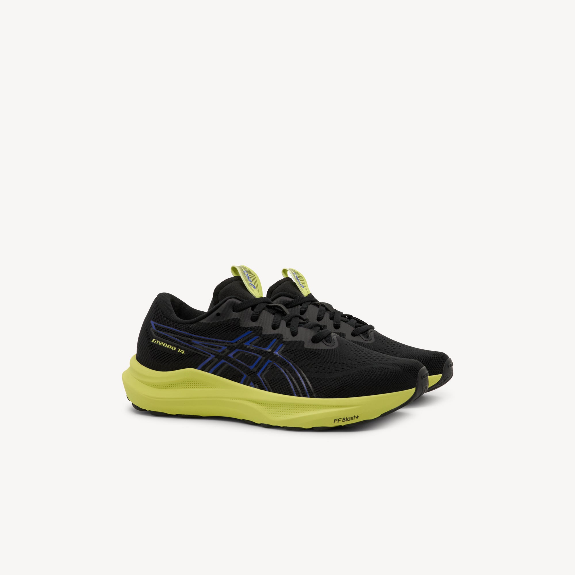 Side view of ASICS GT-2000 14 GS features advanced stability technology and responsive comfort at Profeet Footwear. Purpose-built running shoe for kids. Expert-fitted.