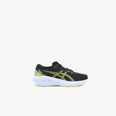 ASICS NOVABLAST 5 GS features energetic cushioning and responsive bounce at Profeet Footwear. Purpose-built running shoe for kids. Expert-fitted.
