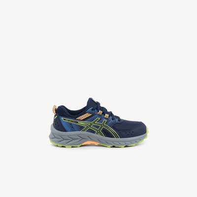 ASICS PRE VENTURE 9 GS features reliable traction and durable protection at Profeet Footwear. Purpose-built trail shoe for kids. Expert-fitted.