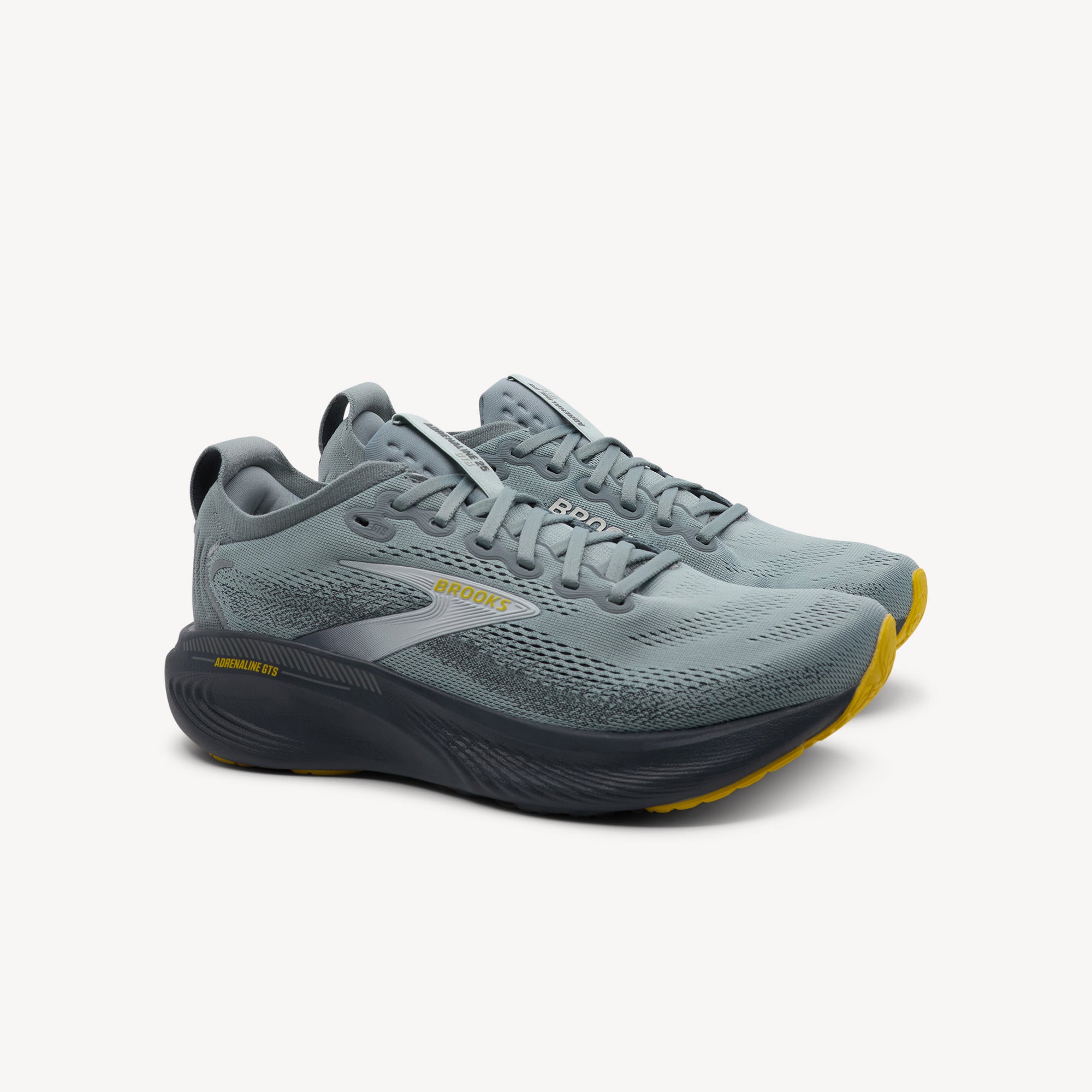 Side view of Brooks Adrenaline GTS 25 features nitrogen-infused cushioning at Profeet Footwear. Go-to stability trainer for smooth, supportive runs. Shop now.