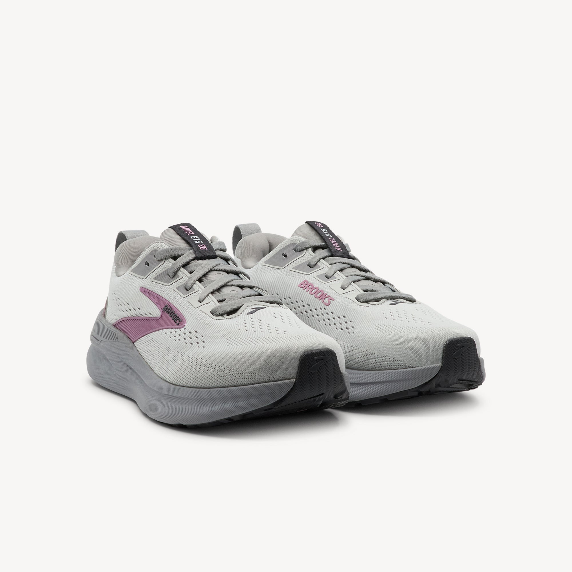 Side view of BROOKS ARIEL GTS 26 features innovative GuideRails support and durable cushioning at Profeet Footwear. Maximum support walking shoe for women. Expert-fitted.