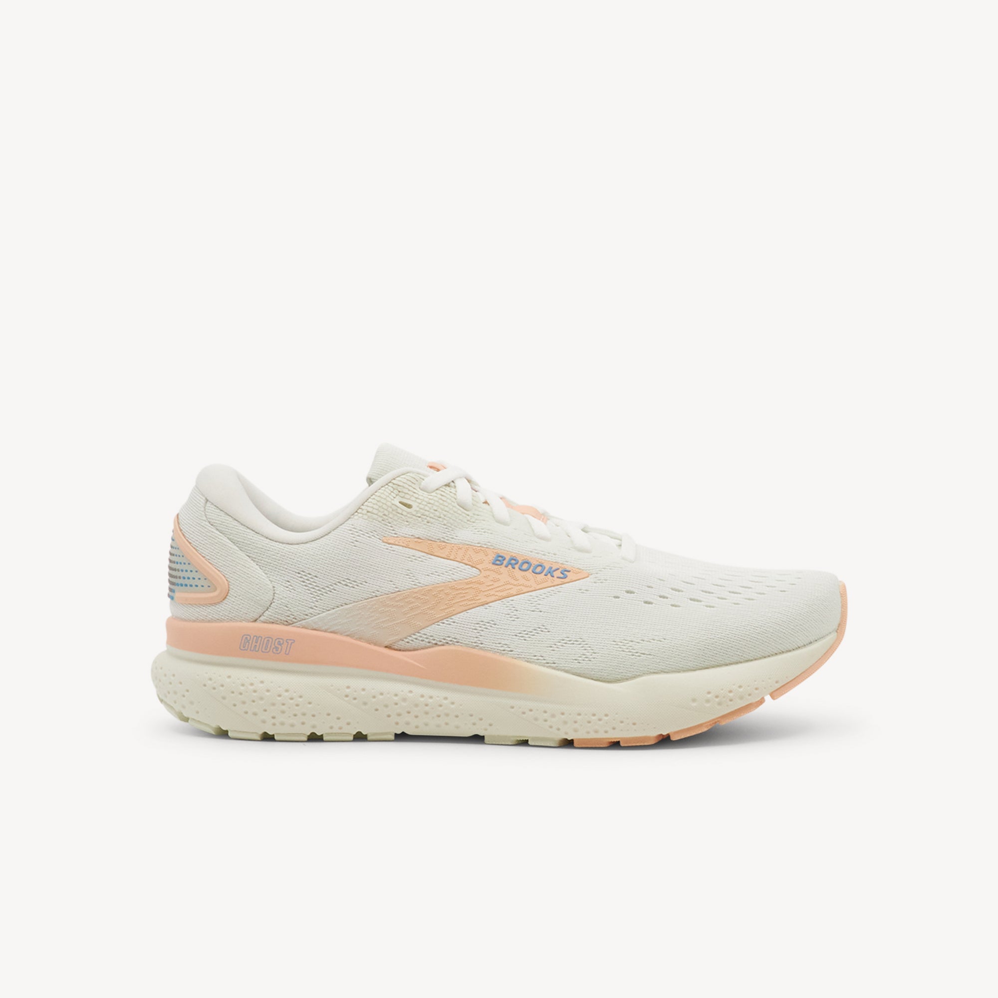 Brooks Ghost 16 White / Bluewash / Peach Womens