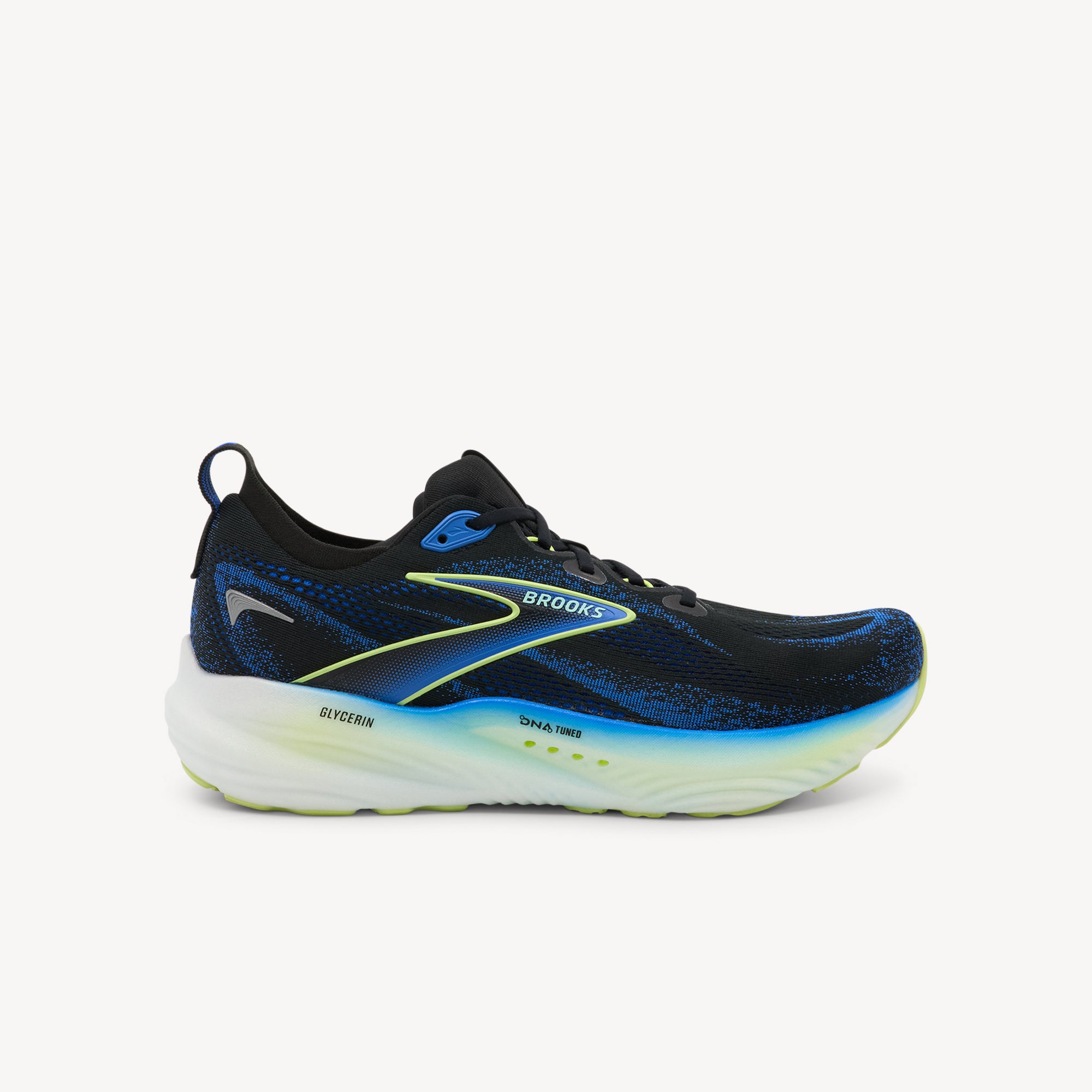 Brooks Glycerin 22 Black / Cobalt / Neo Yellow Mens