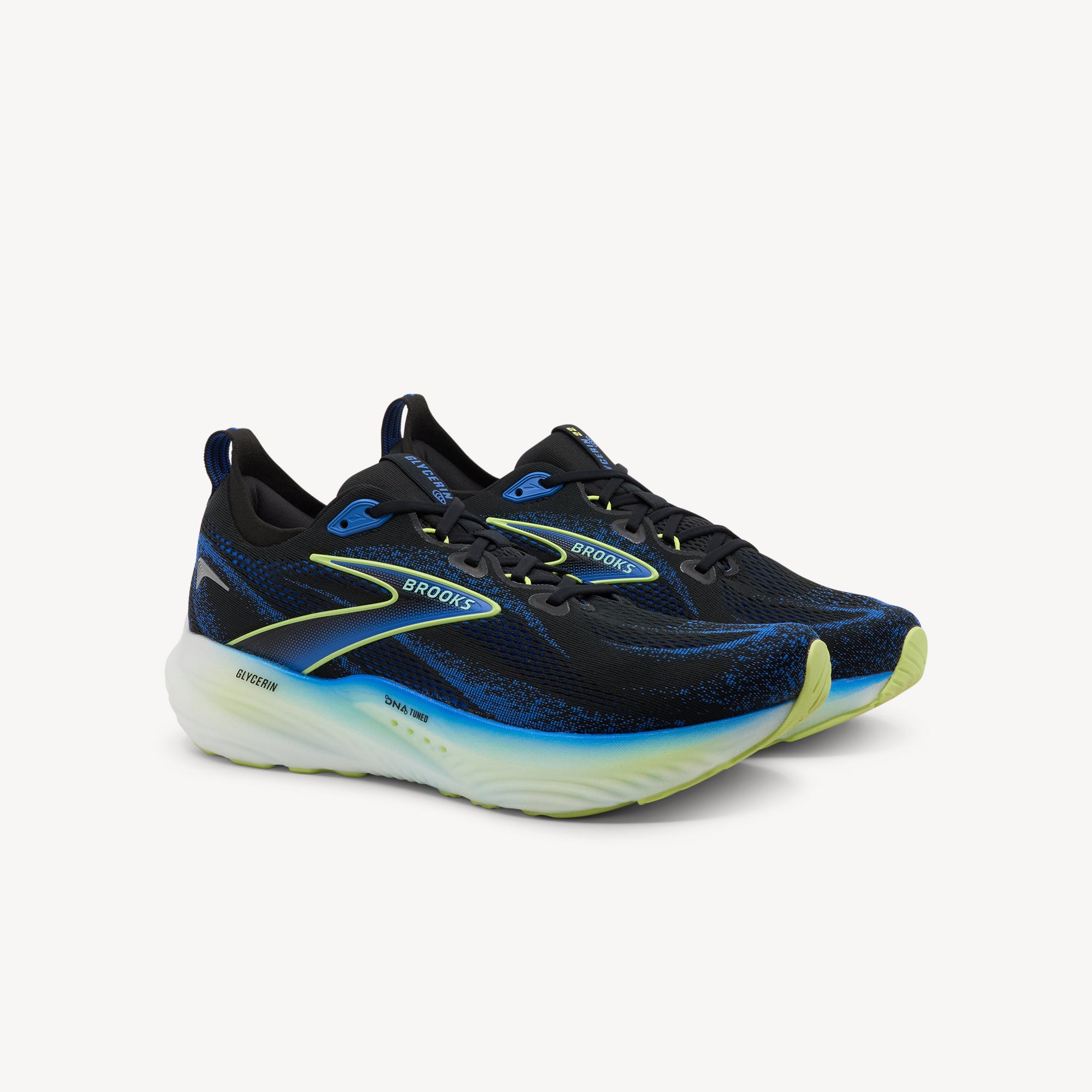 Brooks Glycerin 22 Black / Cobalt / Neo Yellow Mens