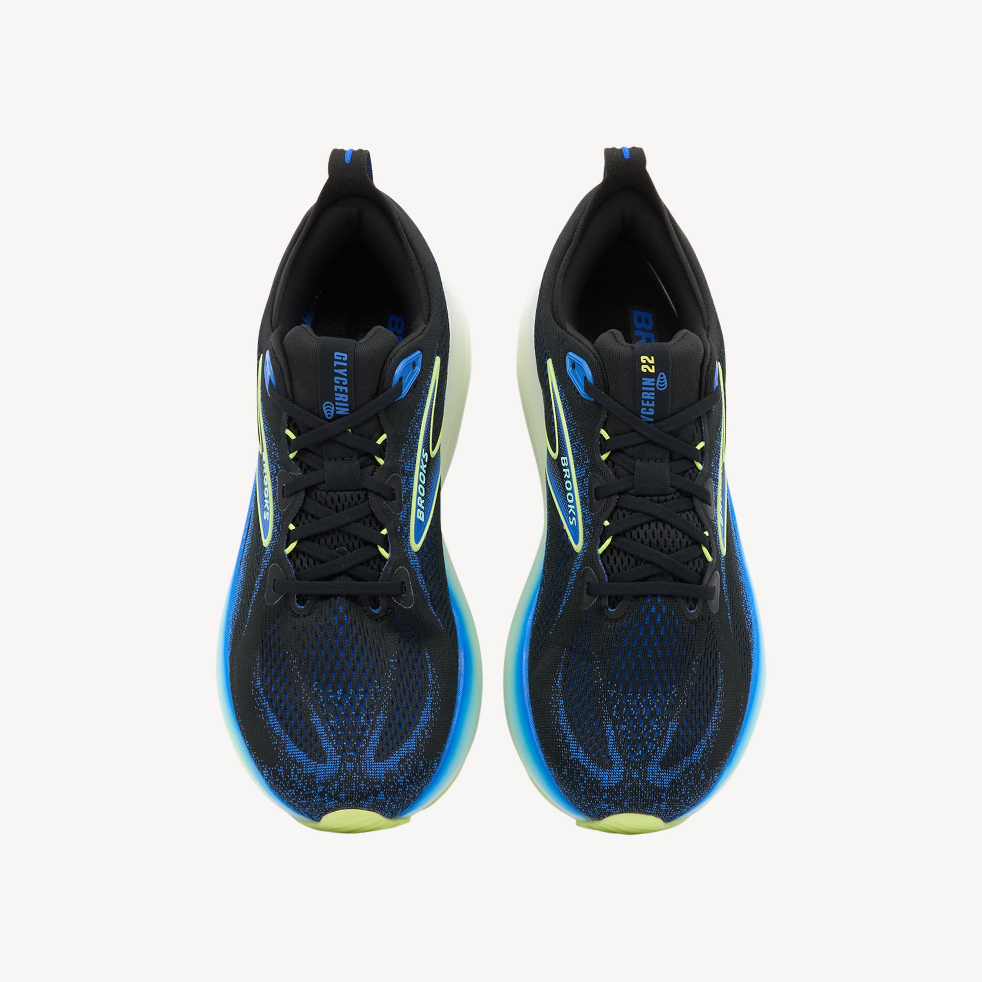 Brooks Glycerin 22 Black / Cobalt / Neo Yellow Mens