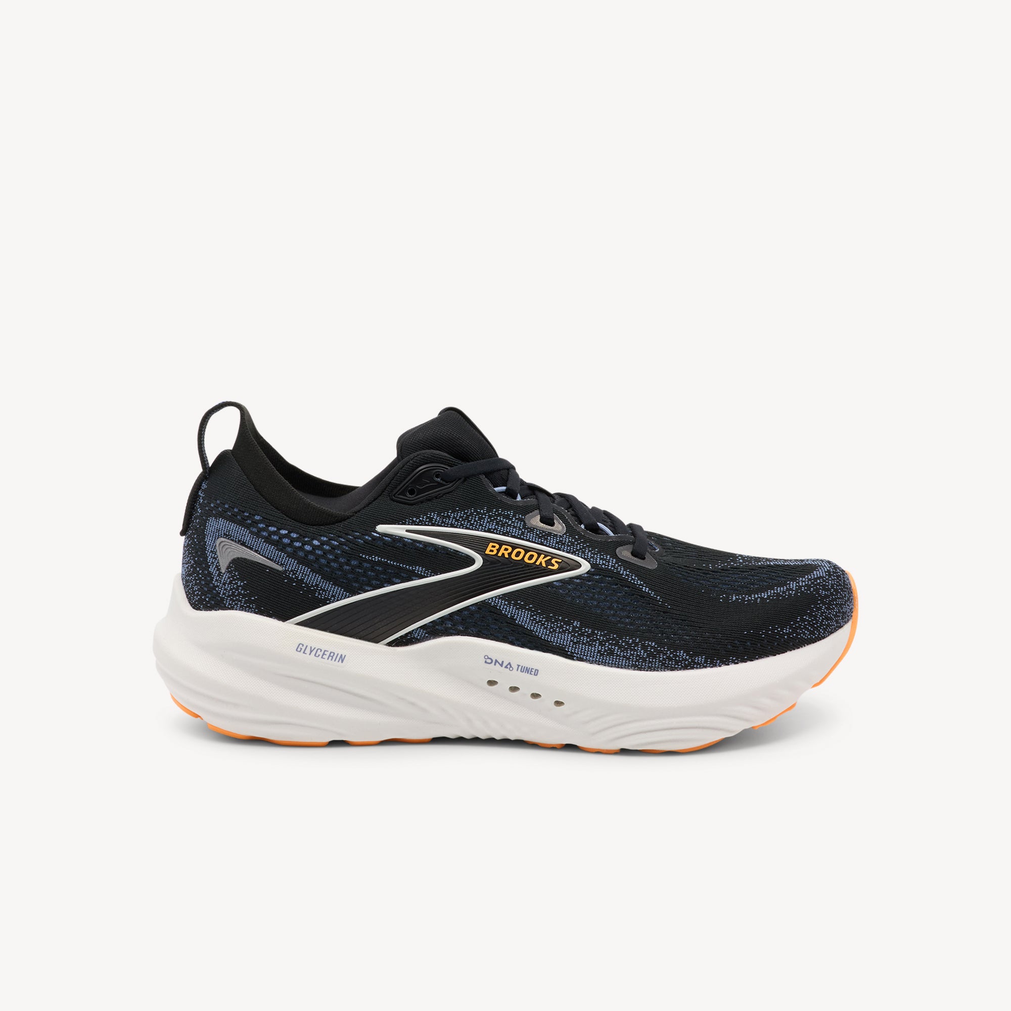 Brooks Glycerin 22 Black / Country Blue / Orange Pop Mens