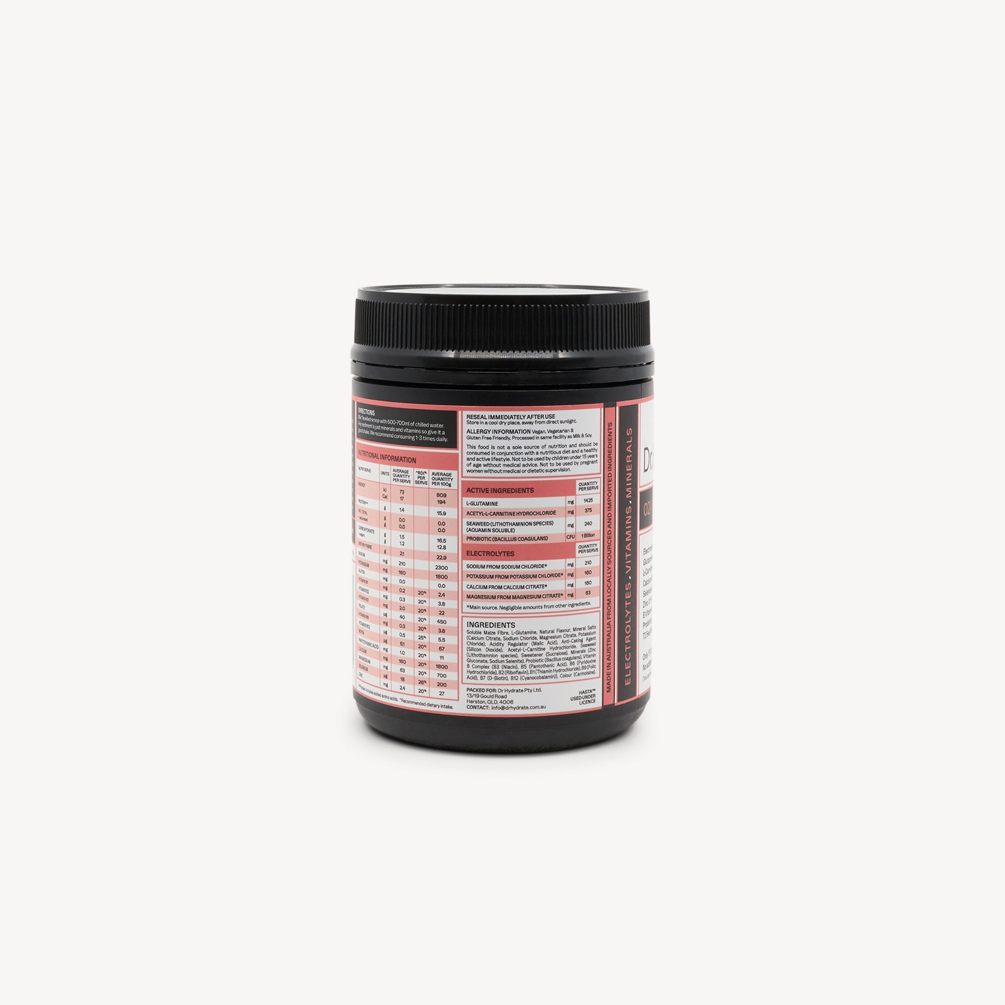DR HYDRATE features scientifically balanced hydration formula at Profeet Footwear. Purpose-built performance drink. Expert-fitted.
