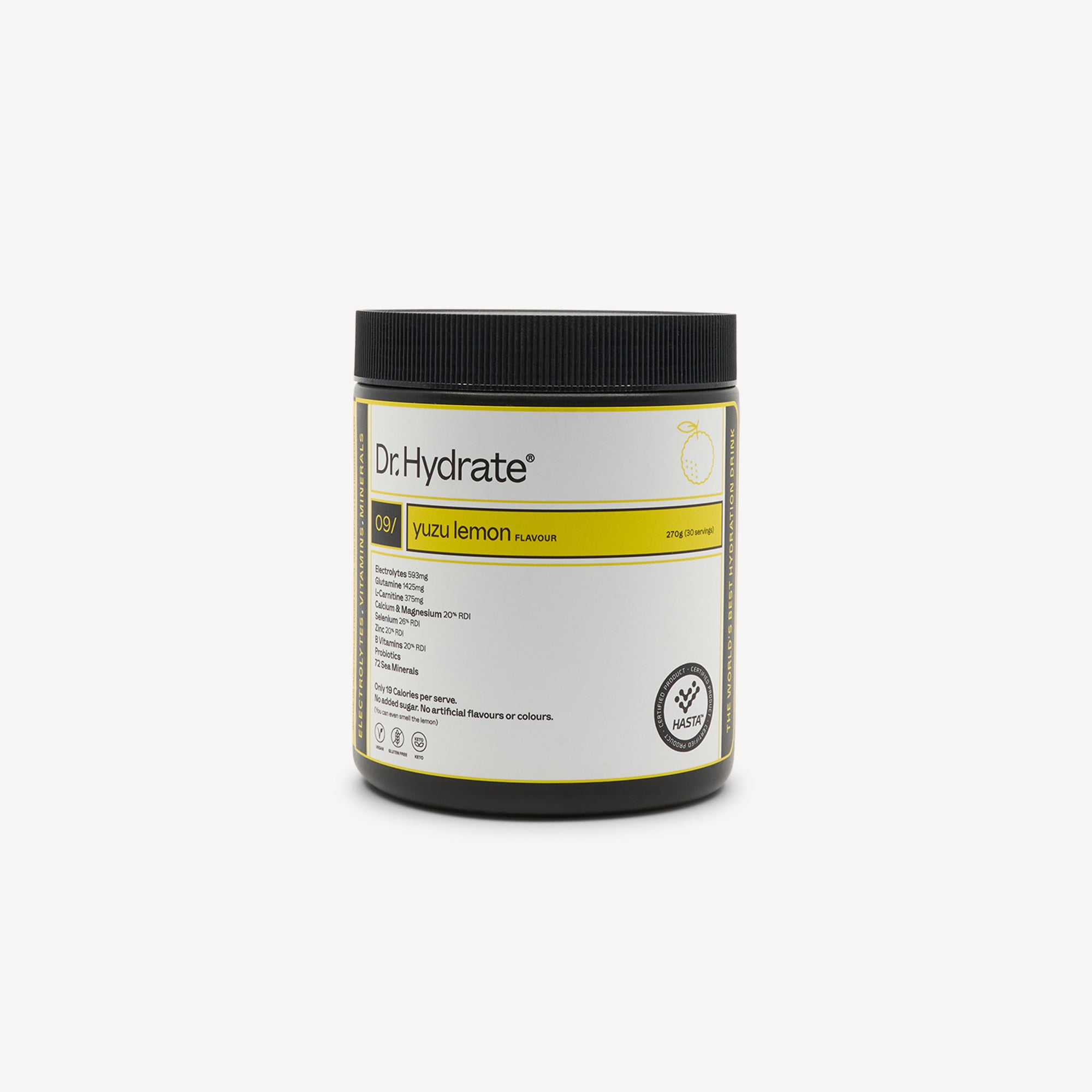 DR HYDRATE YUZU LEMON features balanced electrolytes and refreshing citrus taste at Profeet Footwear. Performance hydration. Expert-fitted.