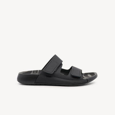 ECCO 2ND Cozmo Slide Black Womens offers leather comfort, suede footbed, and FLUIDFORM™ midsole. Stylish, lightweight slides at Profeet Footwear.