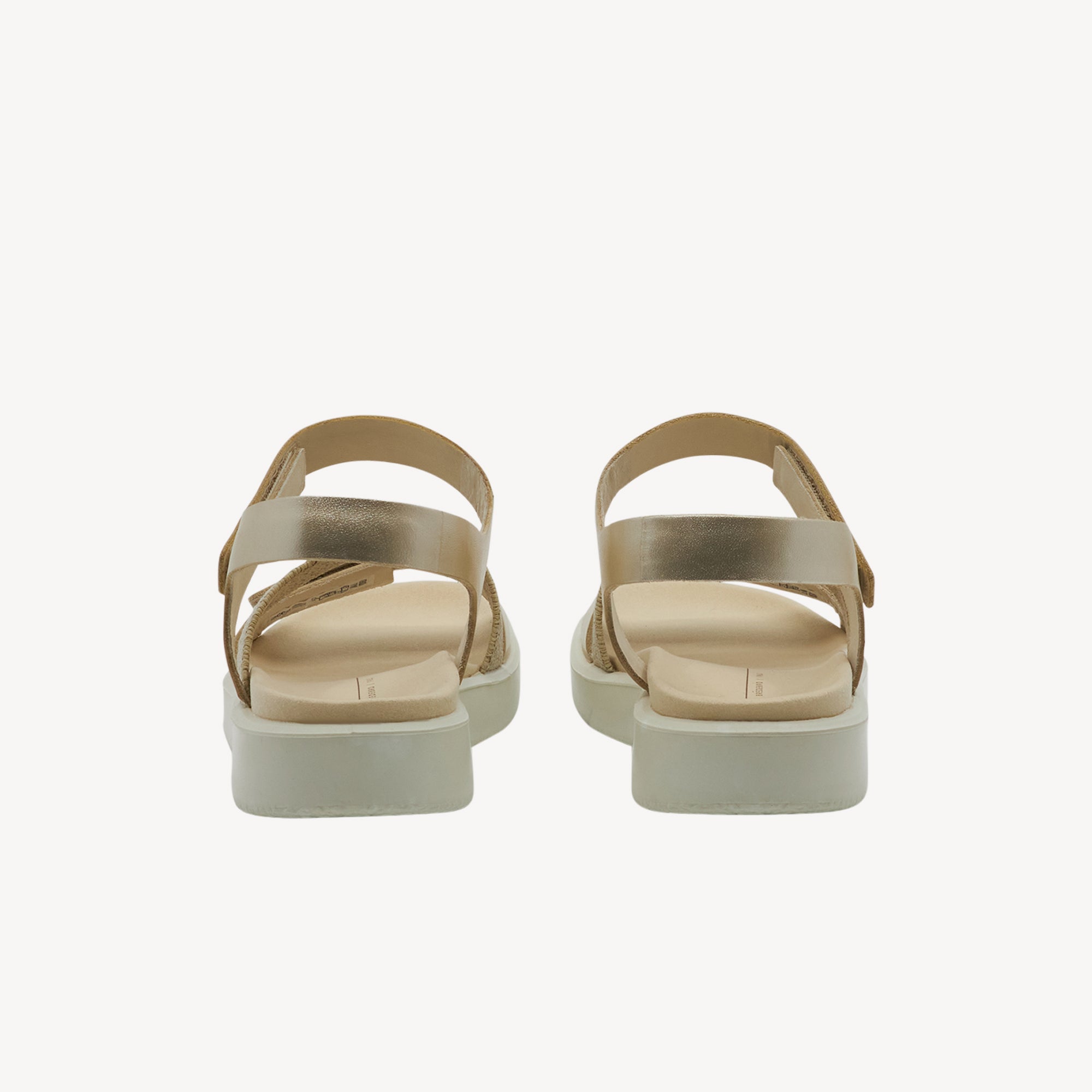 Ecco Flowt Flat Sandal Pure White / Gold Womens