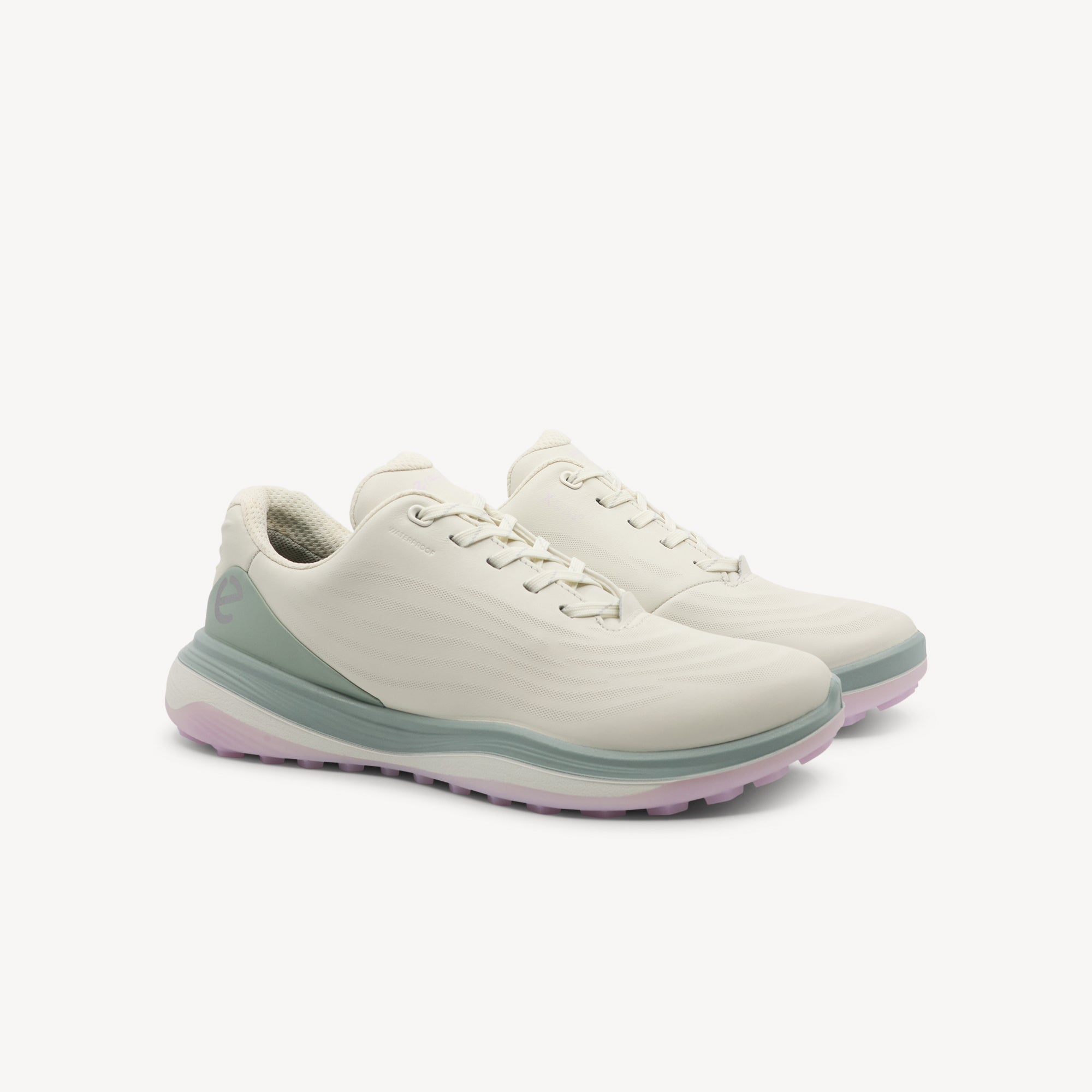 Side view of Ecco Golf LT1 features revolutionary lightweight cushioning and waterproof protection at Profeet Footwear. Premium hybrid golf shoe for women. Expert-fitted.