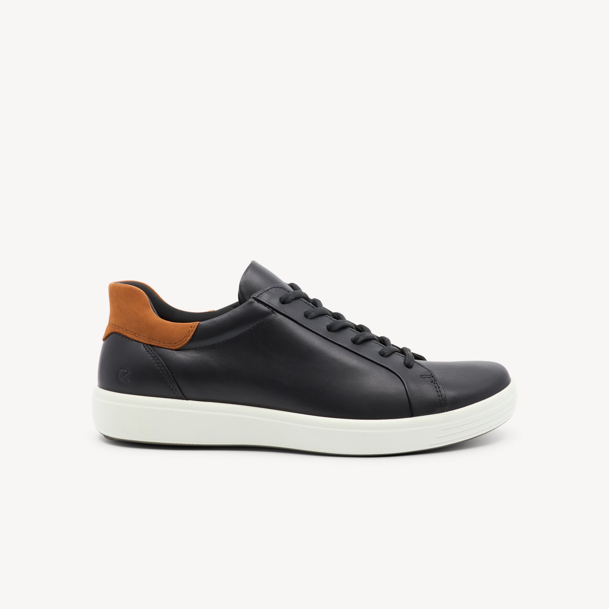 Ecco Soft 7 Easy Slip Black / Cognac Mens
