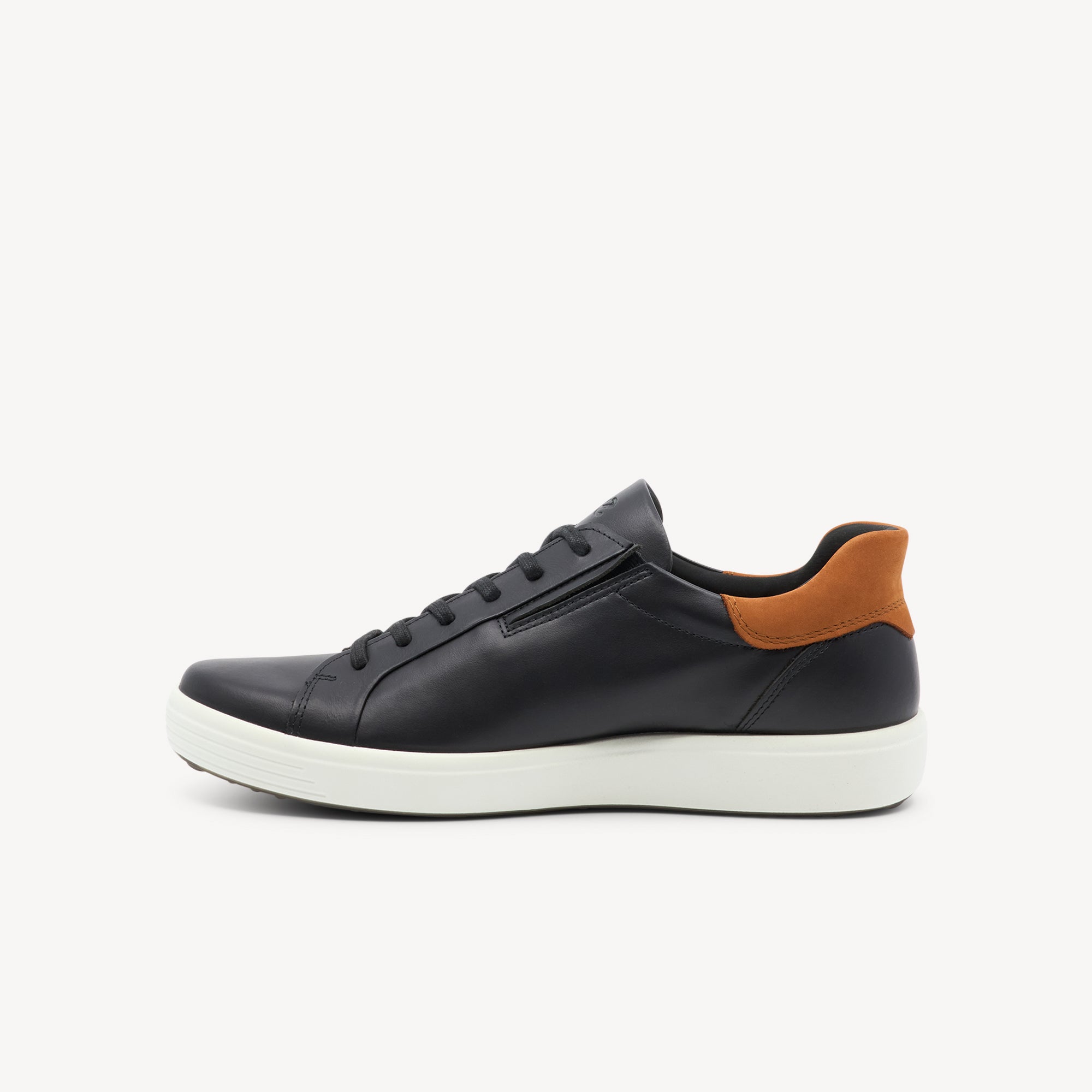 Ecco Soft 7 Easy Slip Black / Cognac Mens