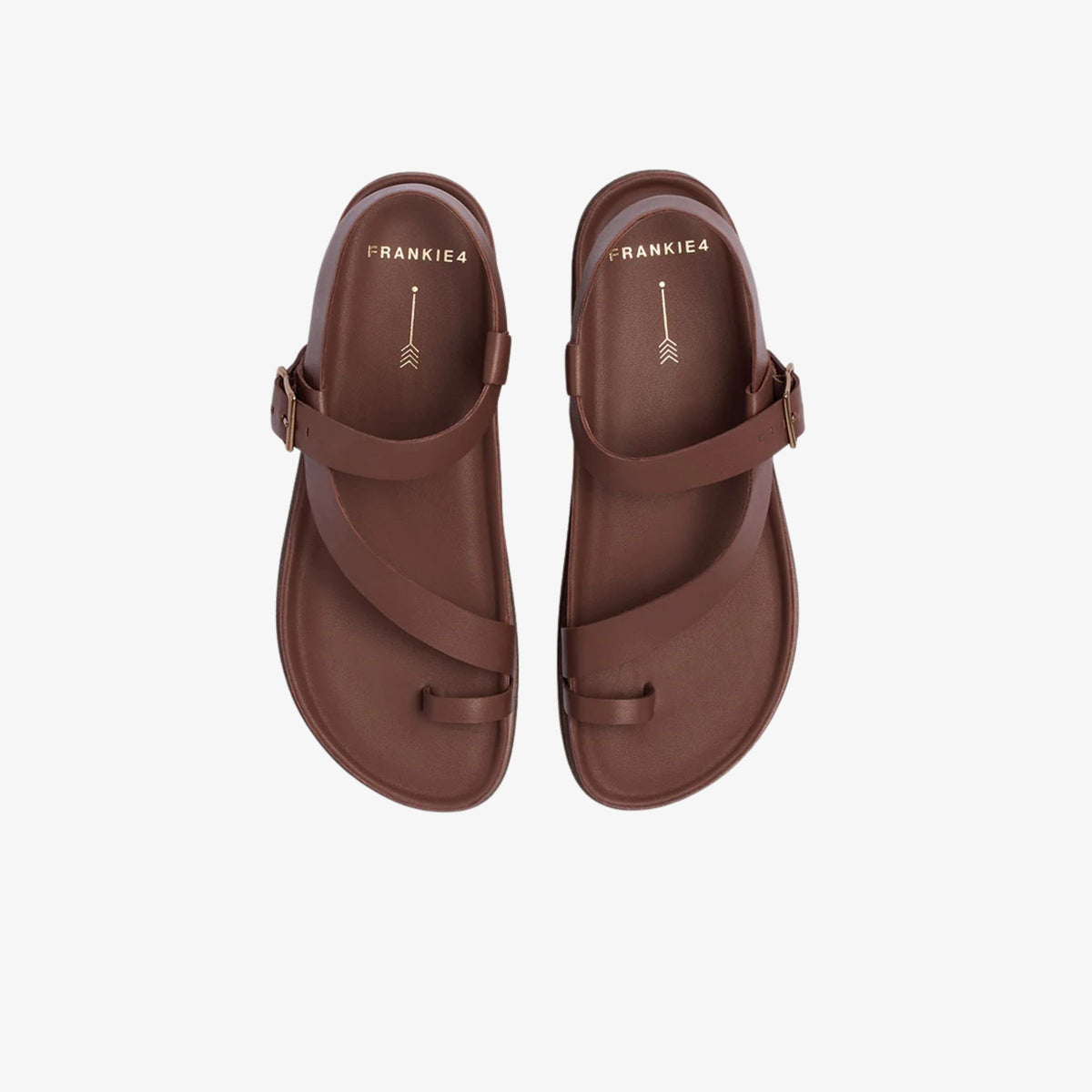 Frankie4 Ren Cinnamon women's leather sandal, top down view