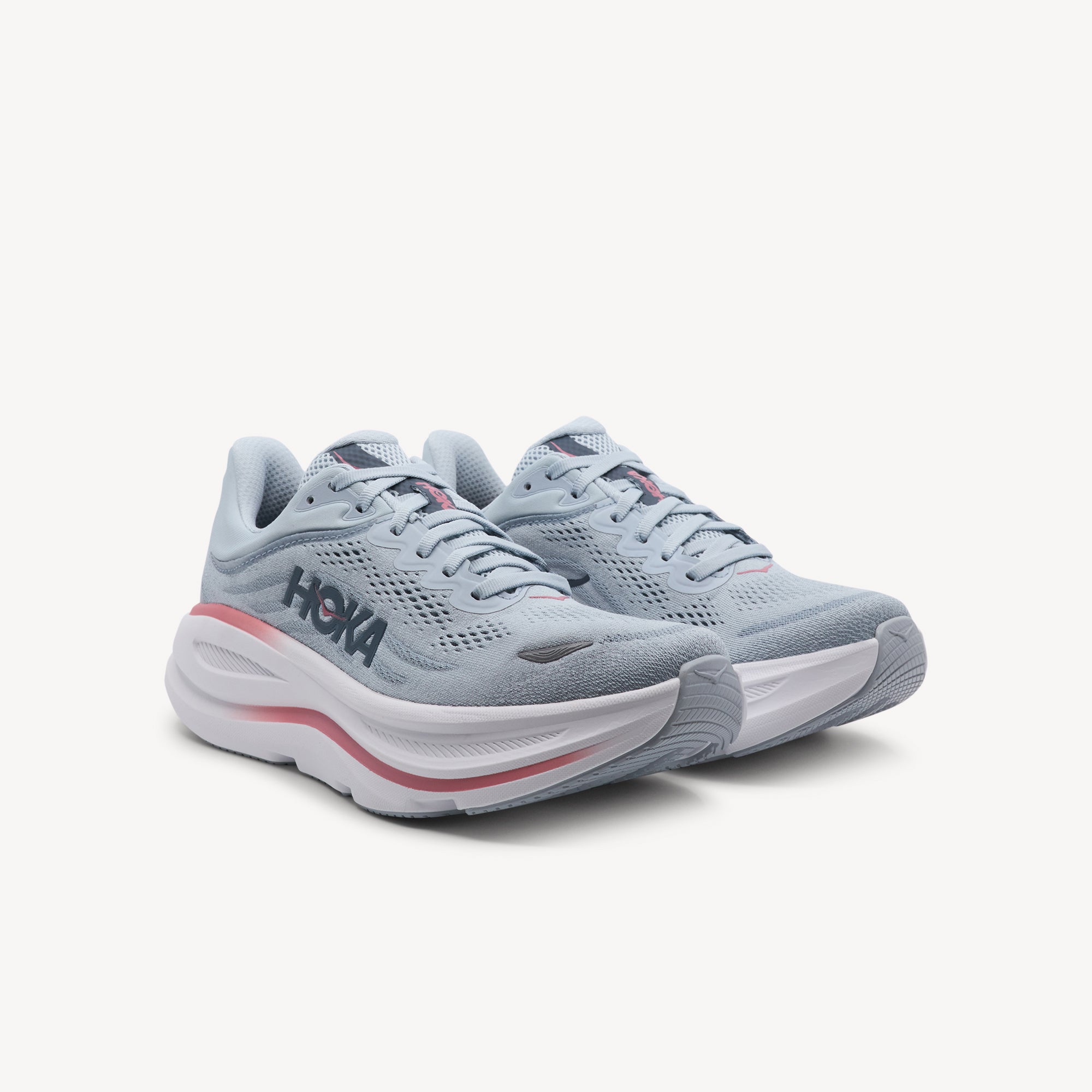 Side view of HOKA BONDI 9 features ultimate plush cushioning and smooth comfort at Profeet Footwear. Purpose-built running shoe for women. Expert-fitted.