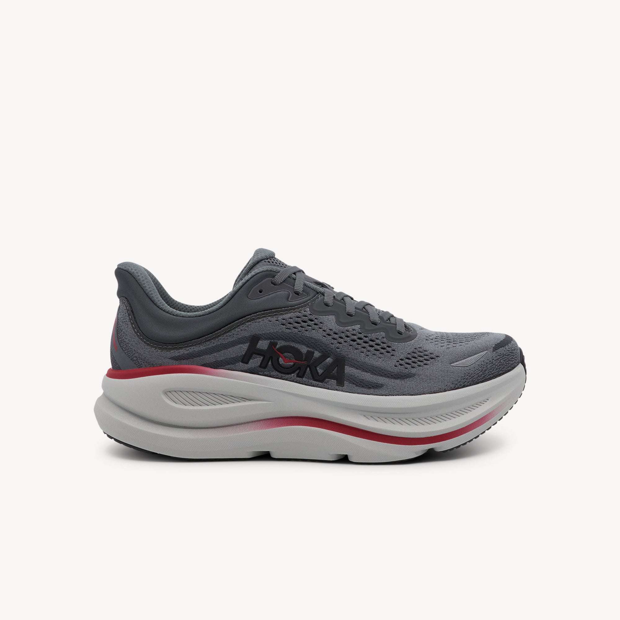 HOKA BONDI 9 features ultimate plush cushioning and smooth comfort at Profeet Footwear. Purpose-built running shoe for men. Expert-fitted.