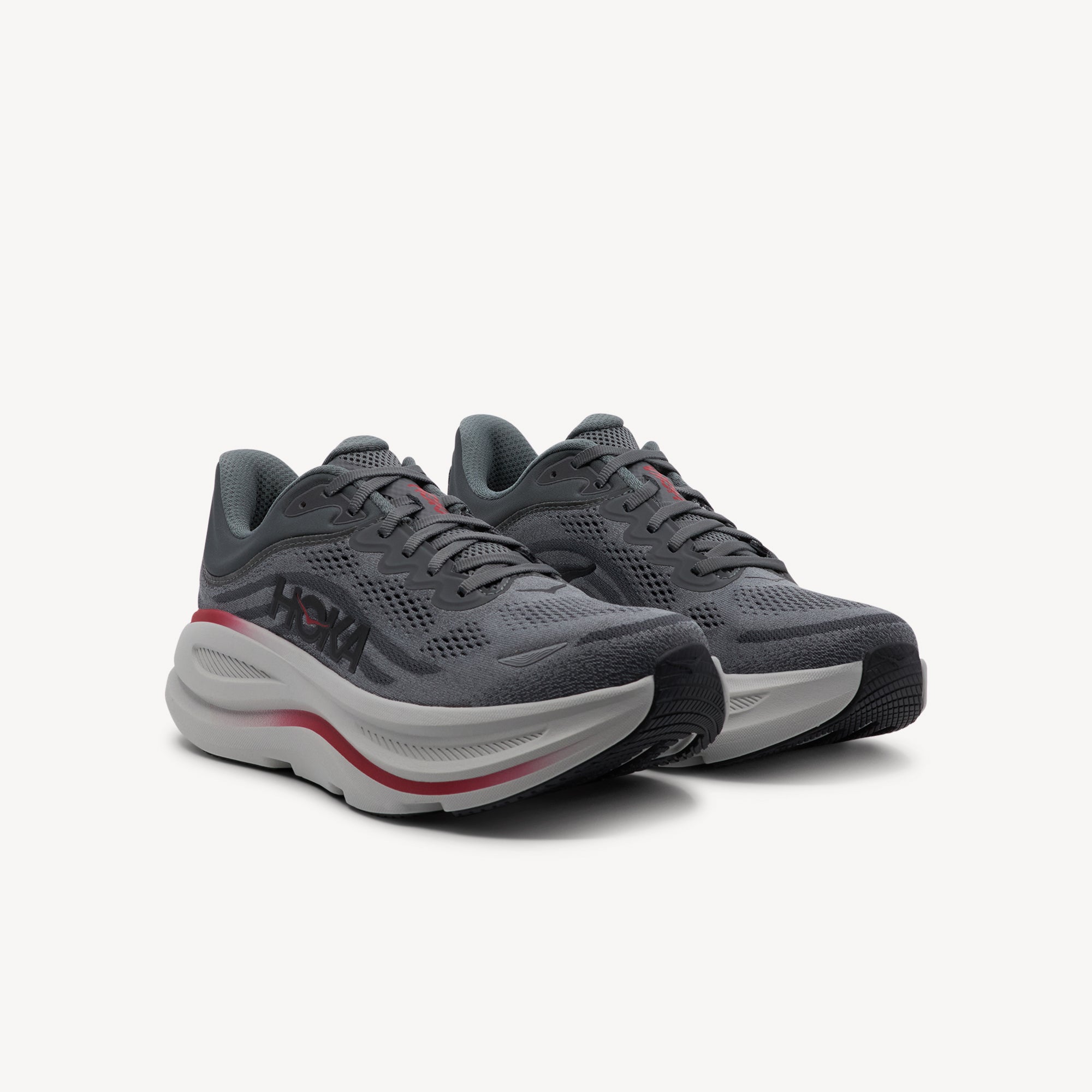 Side view of HOKA BONDI 9 features ultimate plush cushioning and smooth comfort at Profeet Footwear. Purpose-built running shoe for men. Expert-fitted.