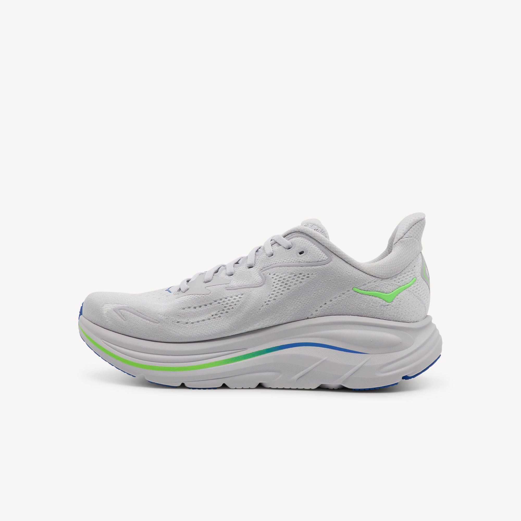 Hoka Clifton 10 Ash Grey / Neon Green Mens