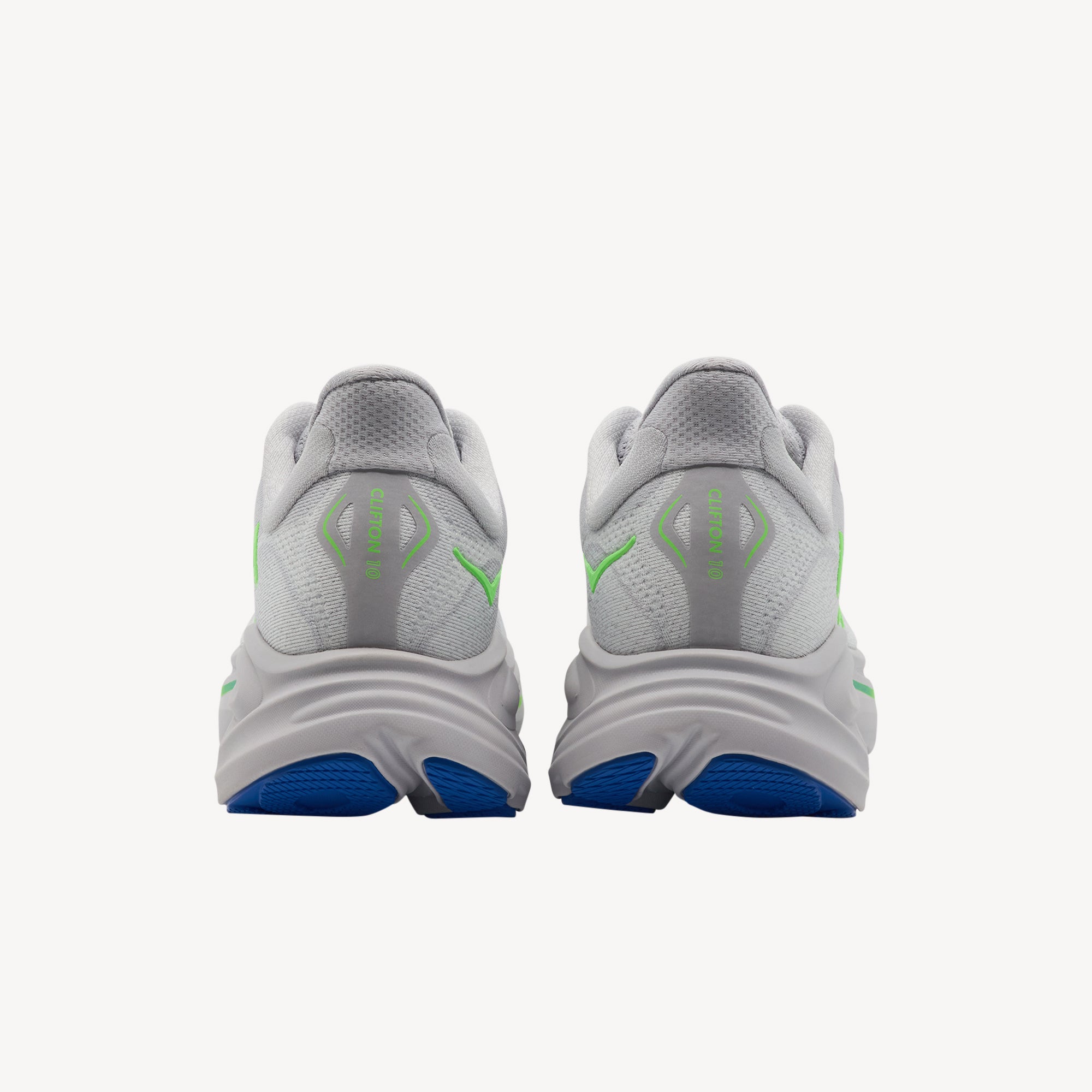 Hoka Clifton 10 Ash Grey / Neon Green Mens