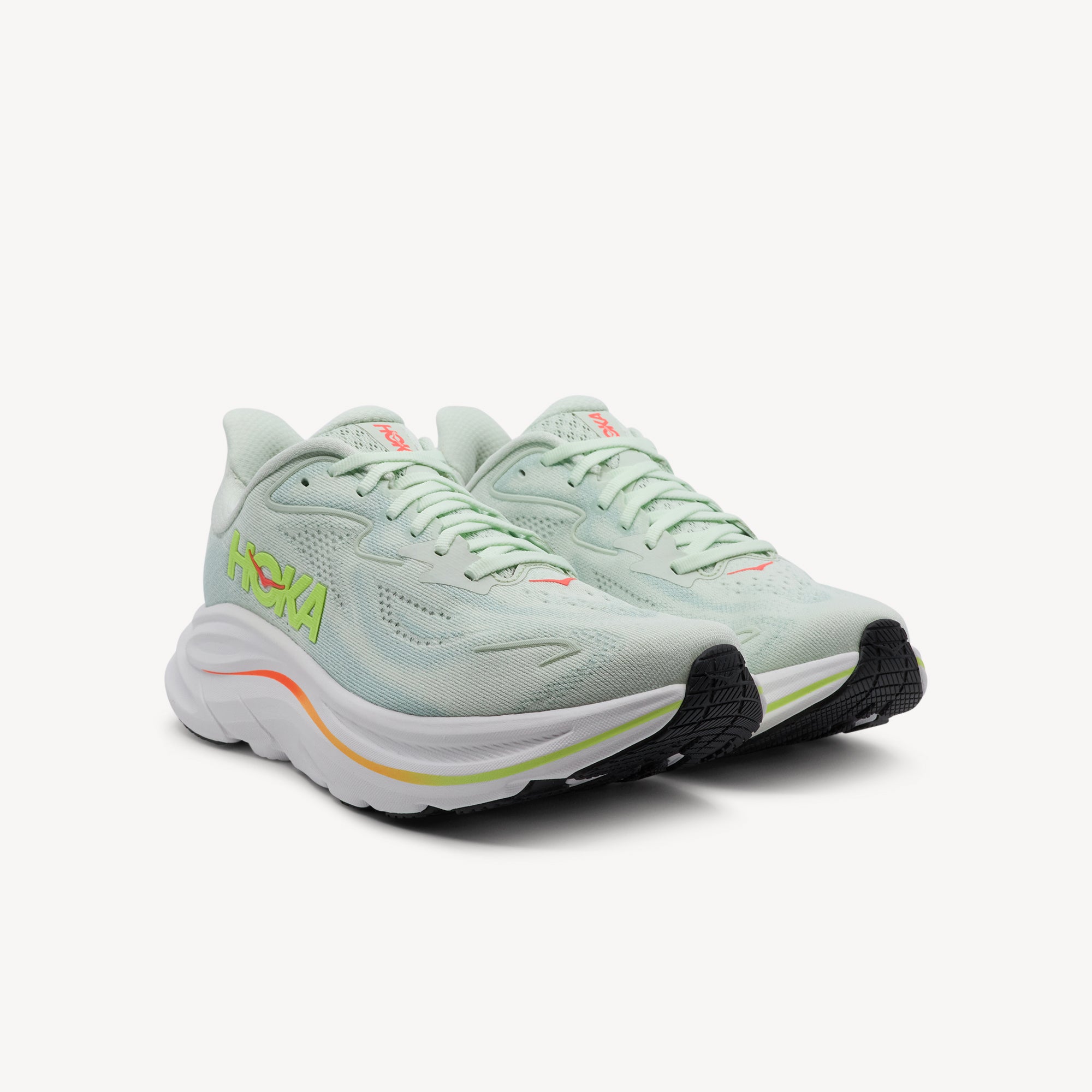 Side view of HOKA CLIFTON 10 features balanced cushioning and lightweight comfort at Profeet Footwear. Purpose-built running shoe for women. Expert-fitted.