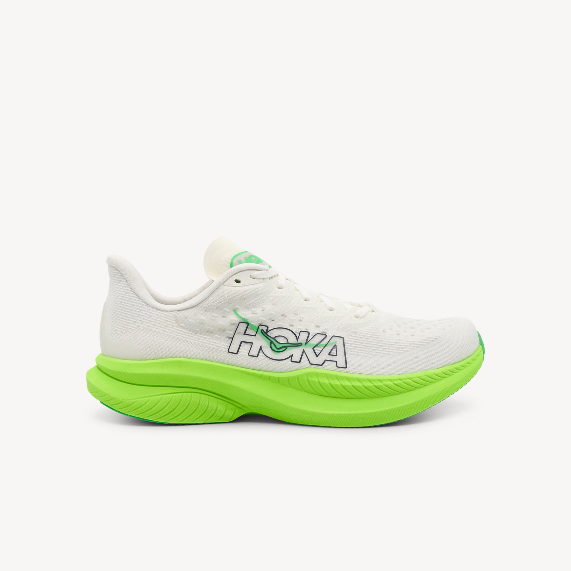 Hoka Mach 6 White / Neon Lime Mens