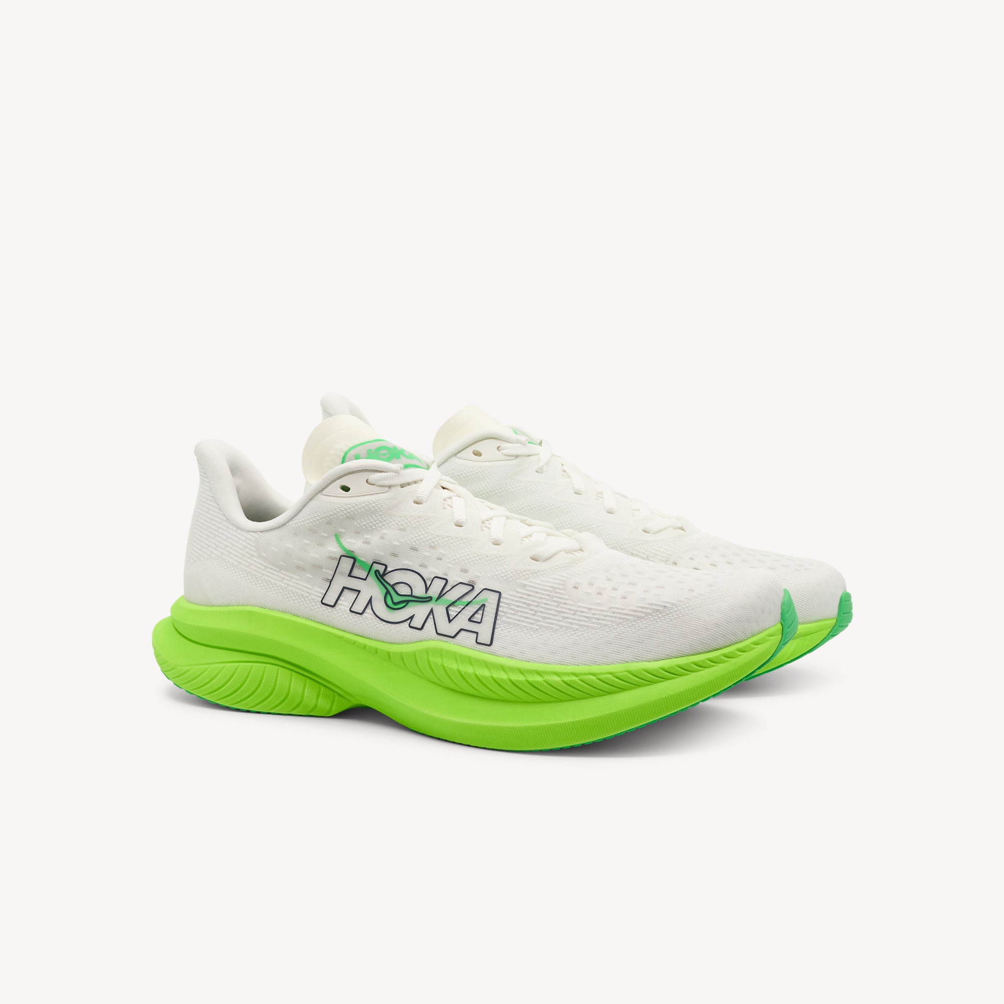 Hoka Mach 6 White / Neon Lime Mens