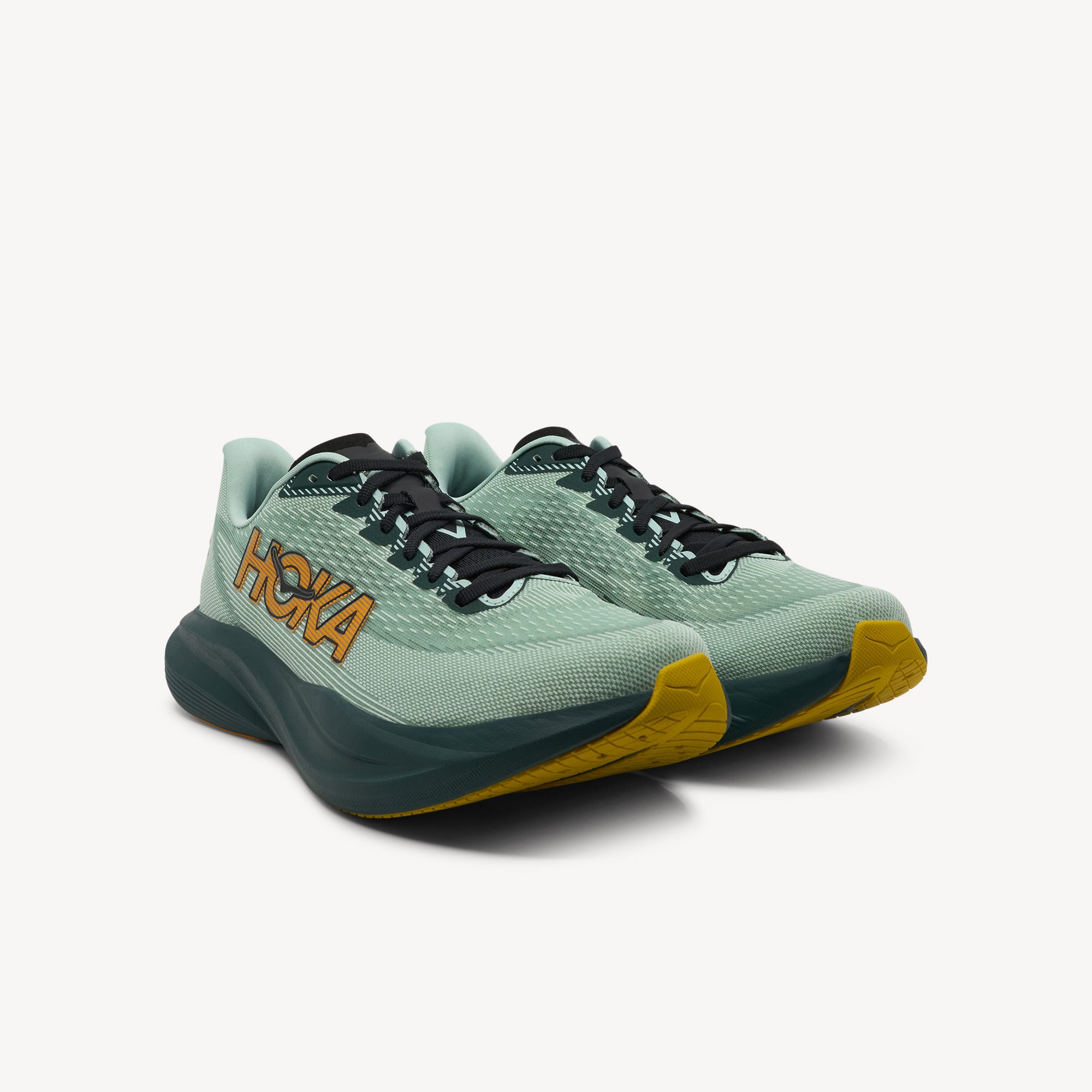 Side view of HOKA MACH 7 features lightweight cushioning and energetic performance at Profeet Footwear. Purpose-built daily trainer for men. Expert-fitted.