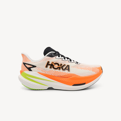 Hoka Mach X 3 men's shoes feature dual-density PEBA midsole & Pebax plate at Profeet Footwear. Versatile performance for tempo runs & daily training.