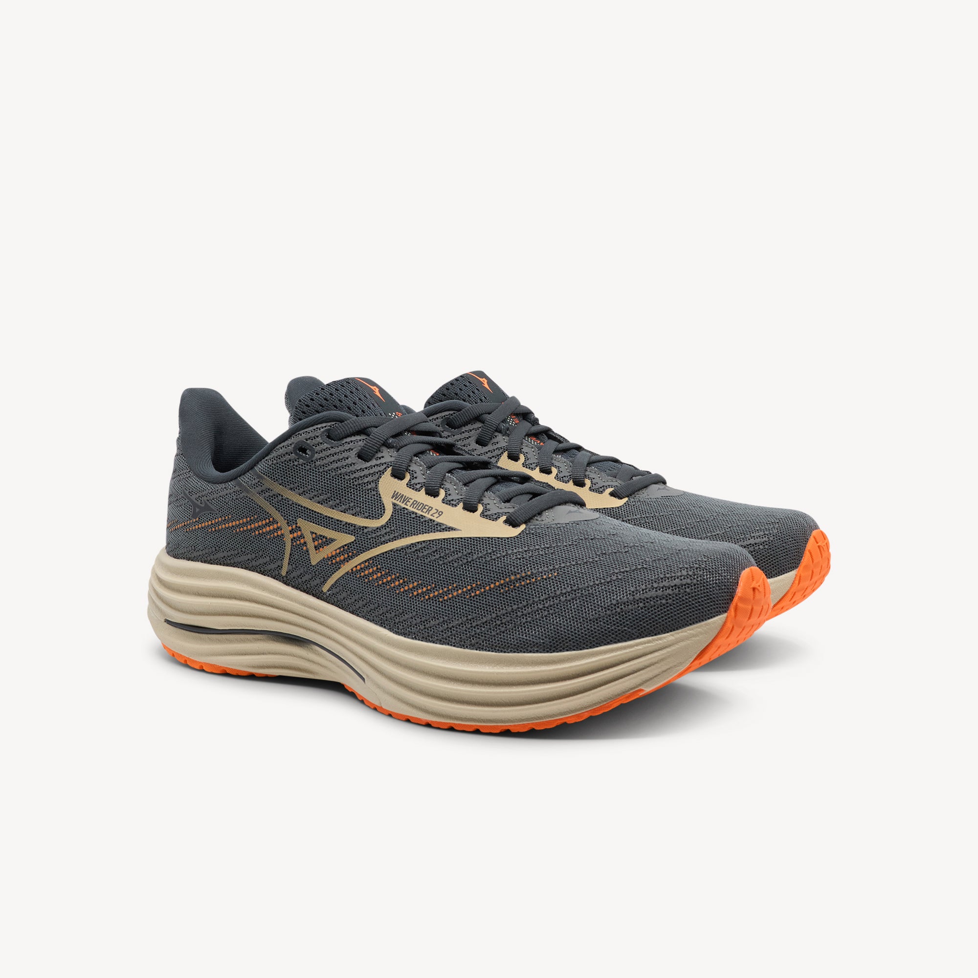 Mizuno Wave Rider 29 Quiet Shade / Summer Sand / Shocking Orange Mens