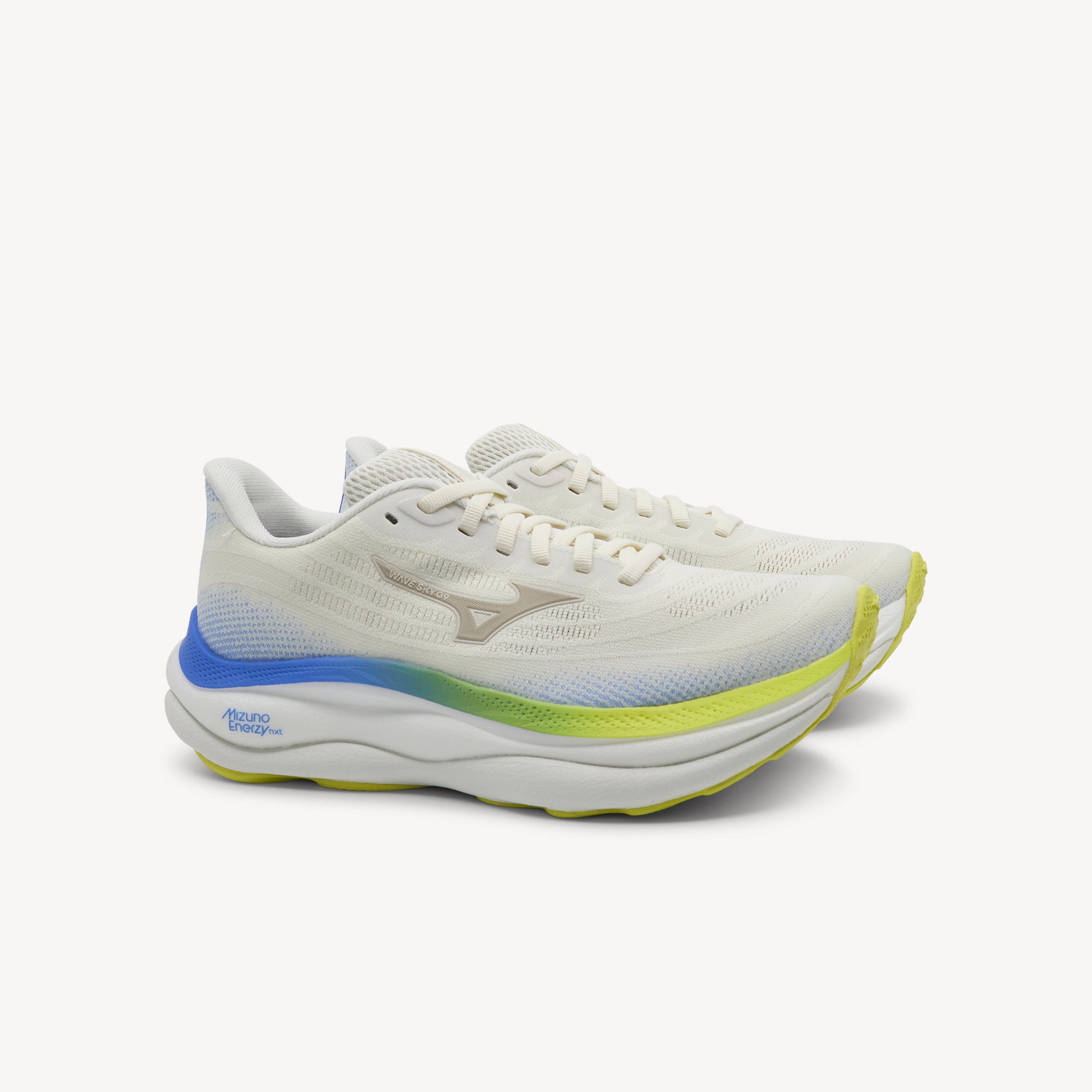 Side view of MIZUNO WAVE SKY 9 features plush cushioning and responsive performance at Profeet Footwear. Purpose-built running shoe for women. Expert-fitted.