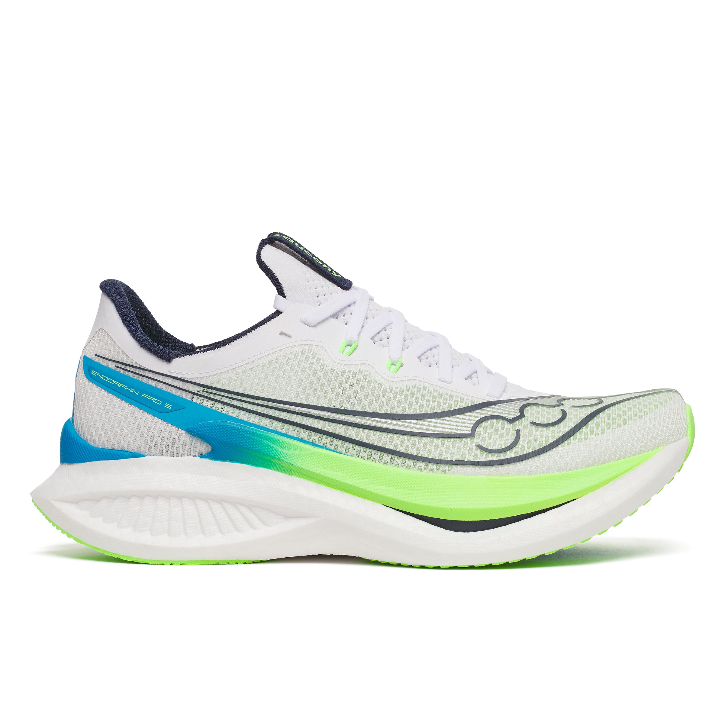 SAUCONY ENDORPHIN PRO 5 features explosive speed and elite performance at Profeet Footwear. Purpose-built racing shoe for men. Expert-fitted.